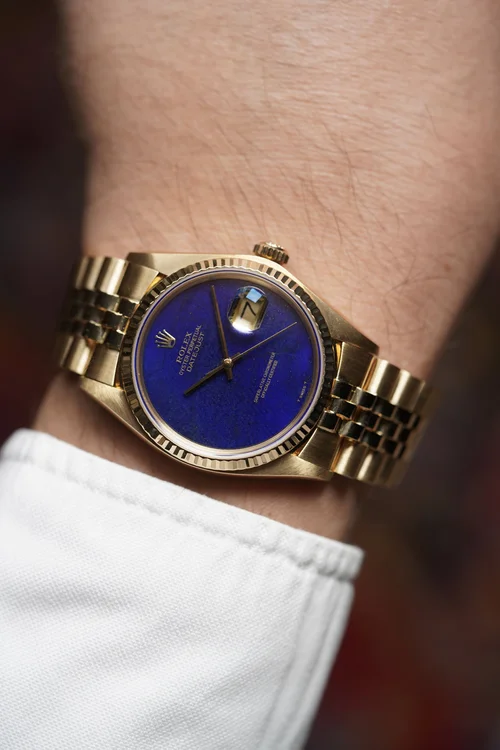 Rolex Lapis Lazuli Datejust Reference 16018 in 18K Yellow Gold