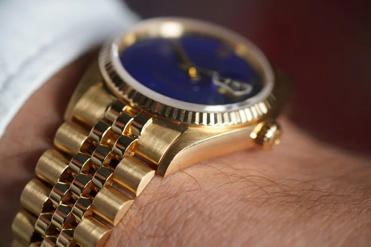 Rolex Lapis Lazuli Datejust Reference 16018 in 18K Yellow Gold