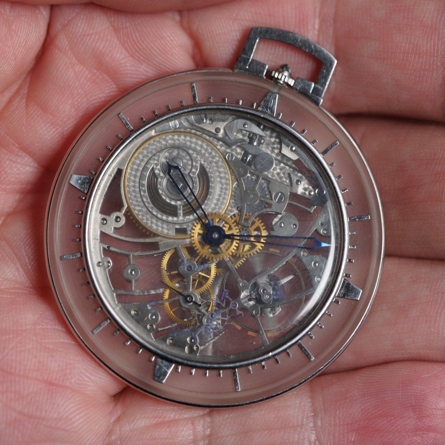 Gübelin Crystal Rock Skeleton Pocket Watch