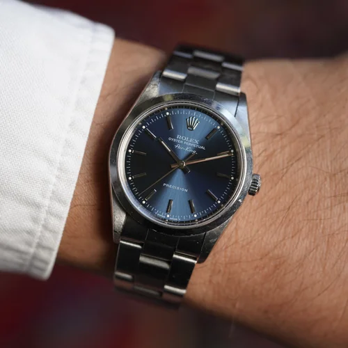 Rolex Blue Dial Air-King Reference 14000 Unpolished — Wind Vintage