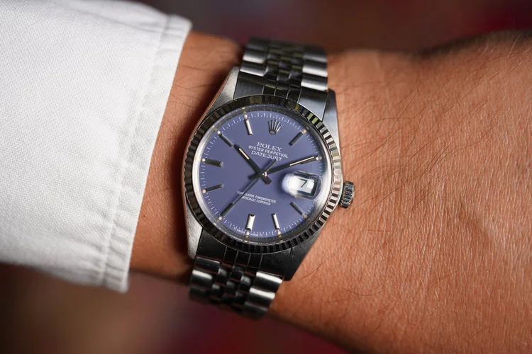 Rolex Blue Dial Datejust Reference 16014 w/ Box Unpolished — Wind