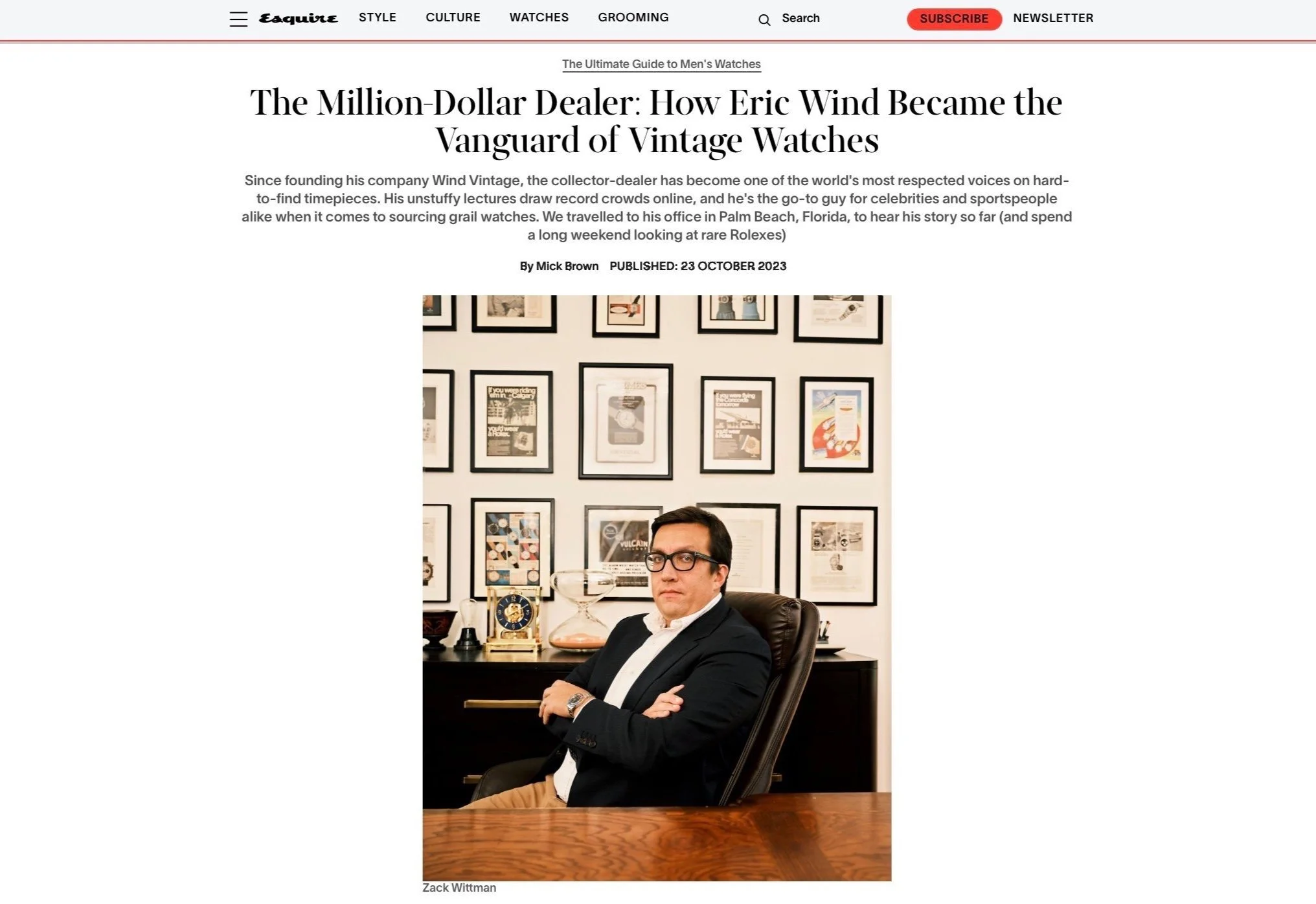 Esquire Spain: Eric Wind Profiled