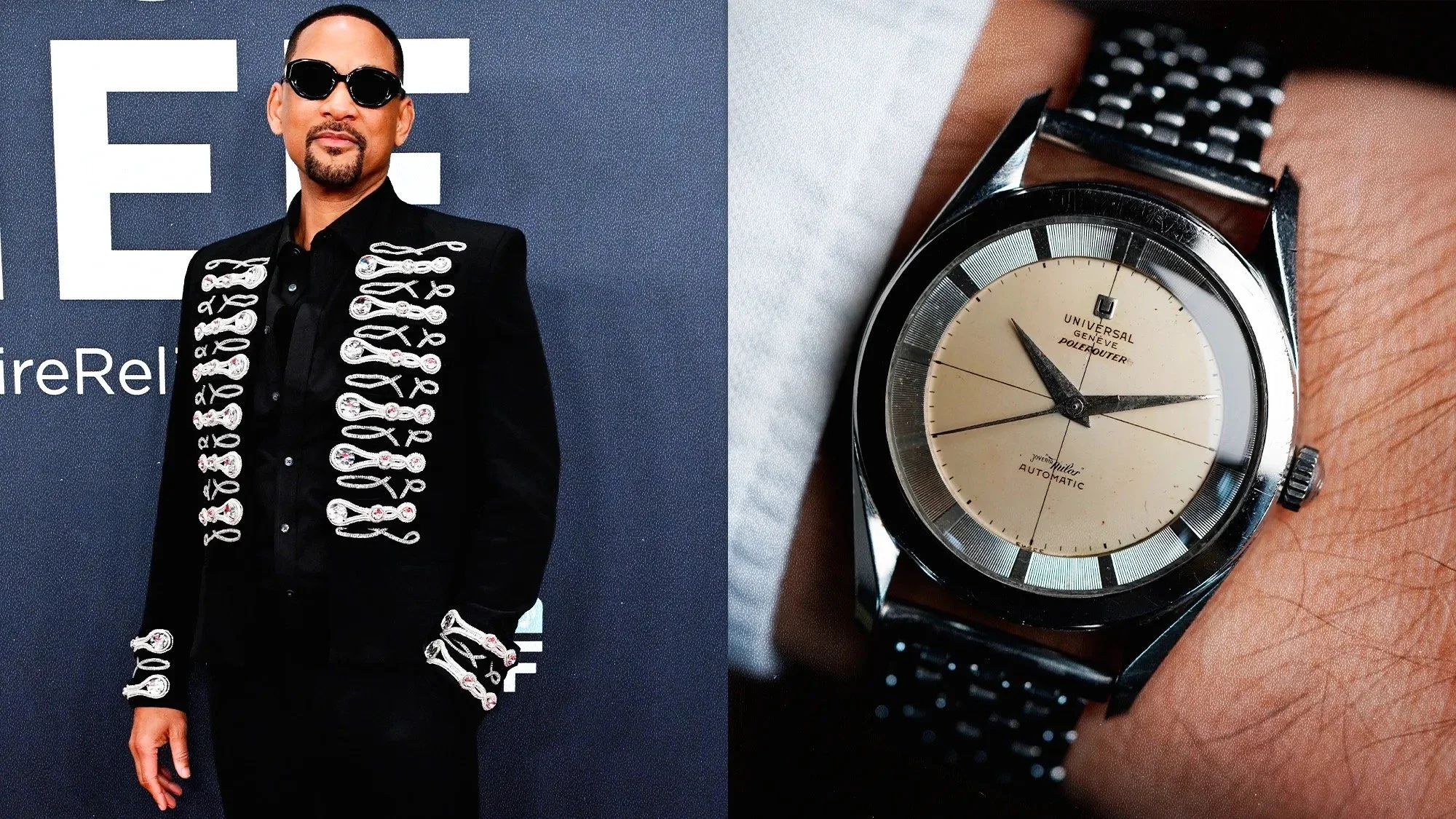 GQ: Will Smith Wears A Vintage Universal Genève Polerouter at The Grammys