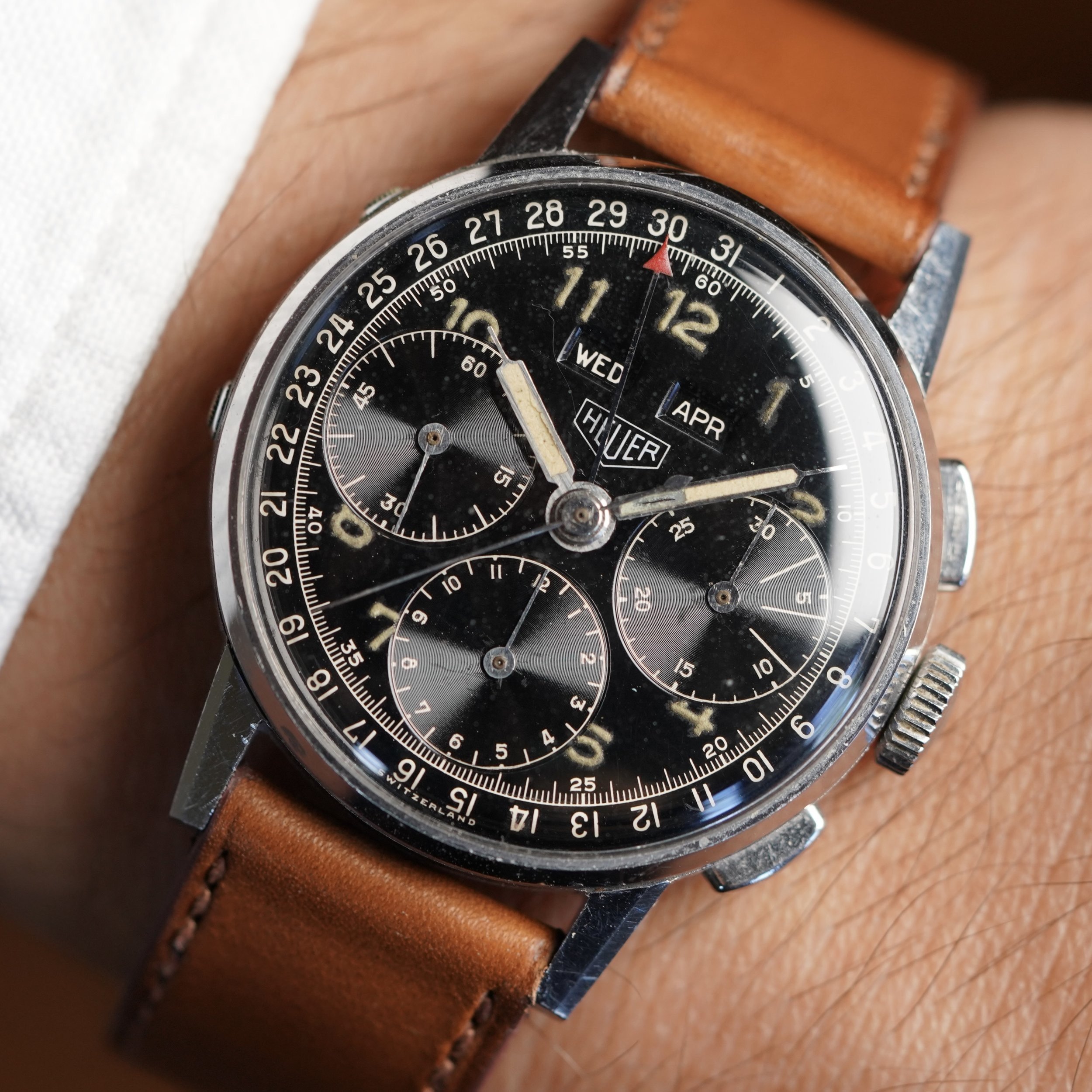 Heuer Complete Calendar Chronograph Unpolished