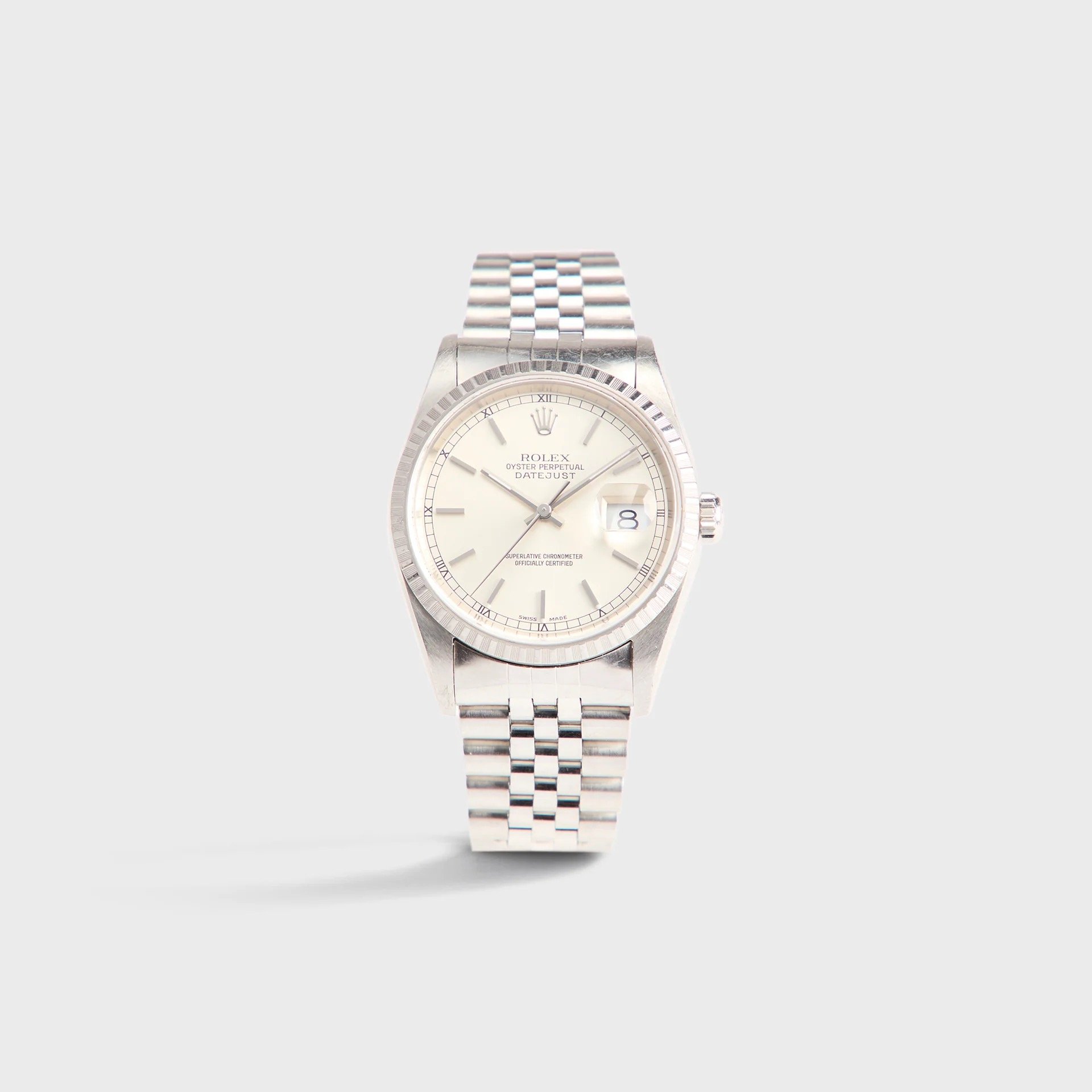 Rolex Silver Datejust Reference 16220 Unpolished