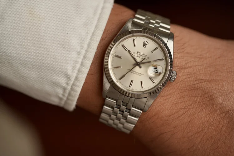 趣味 OYSTER PERPETUAL DATEJUST Rolex Silver Datejust Reference 16234 Unpolished — Wind Vintage