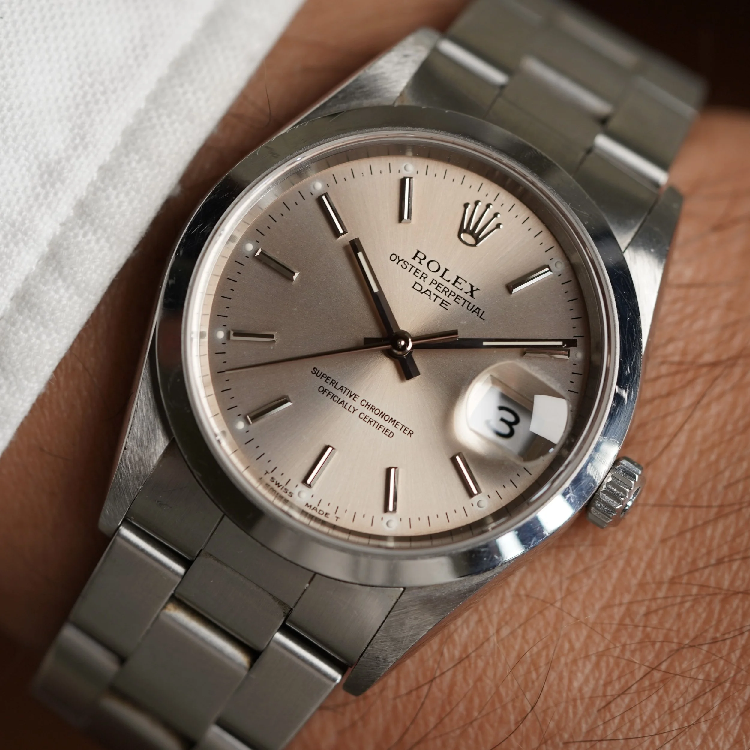 Rolex Date Reference 15200 Unpolished w/ Papers Pinkish