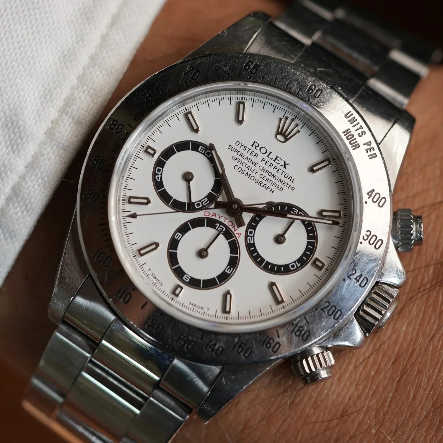 Rolex Zenith Daytona White Dial Reference 16520 White Dial Unpolished Box &amp; Papers