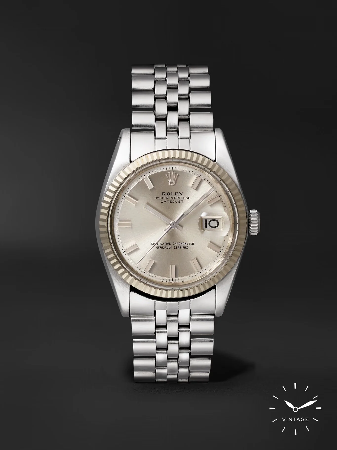 Rolex Oyster Perpetual Wide Boy Datejust Automatic Chronometer 36mm Oystersteel Watch, Ref. No. 1601