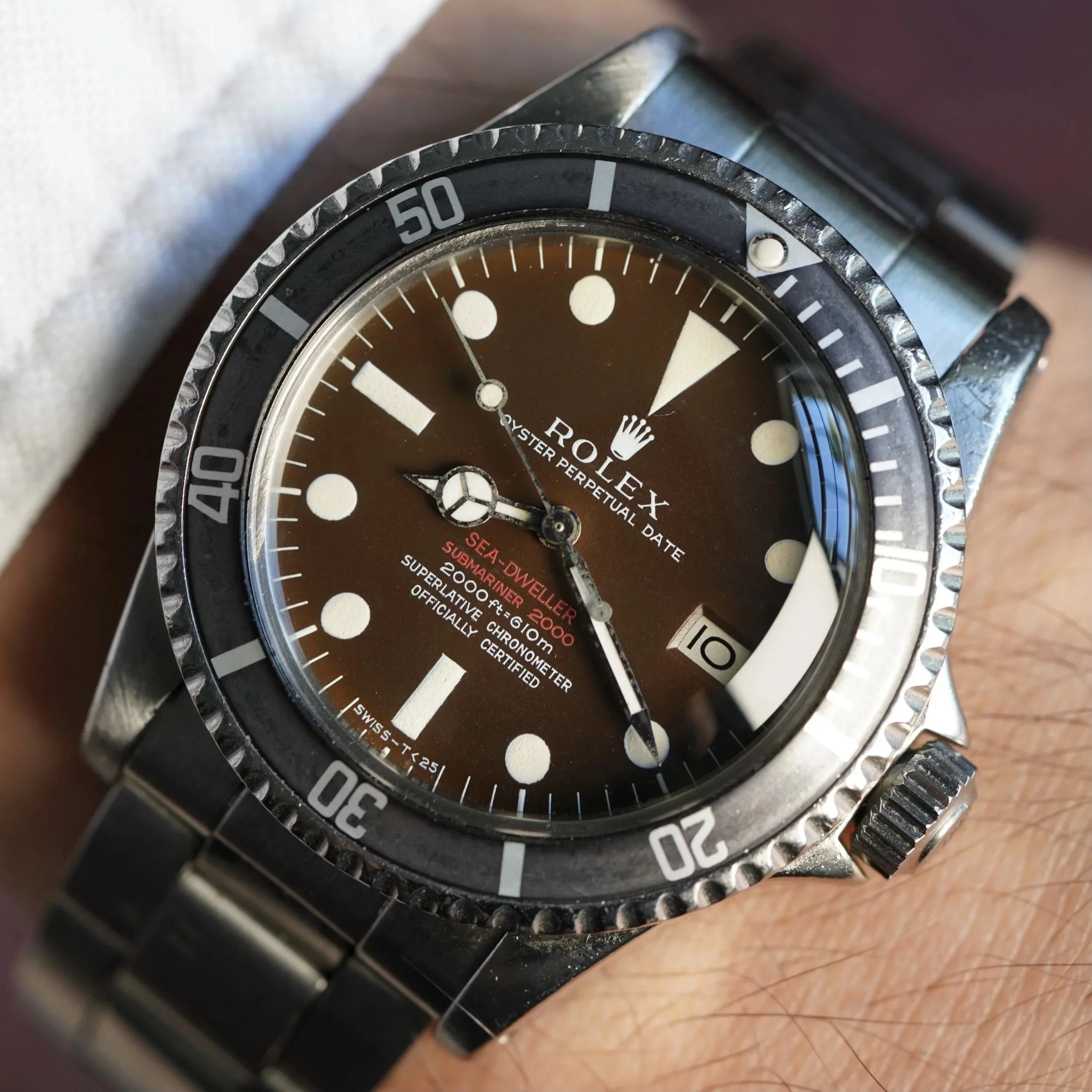 Rolex Double Red Sea-Dweller Reference 1665 Tropical Thin Case