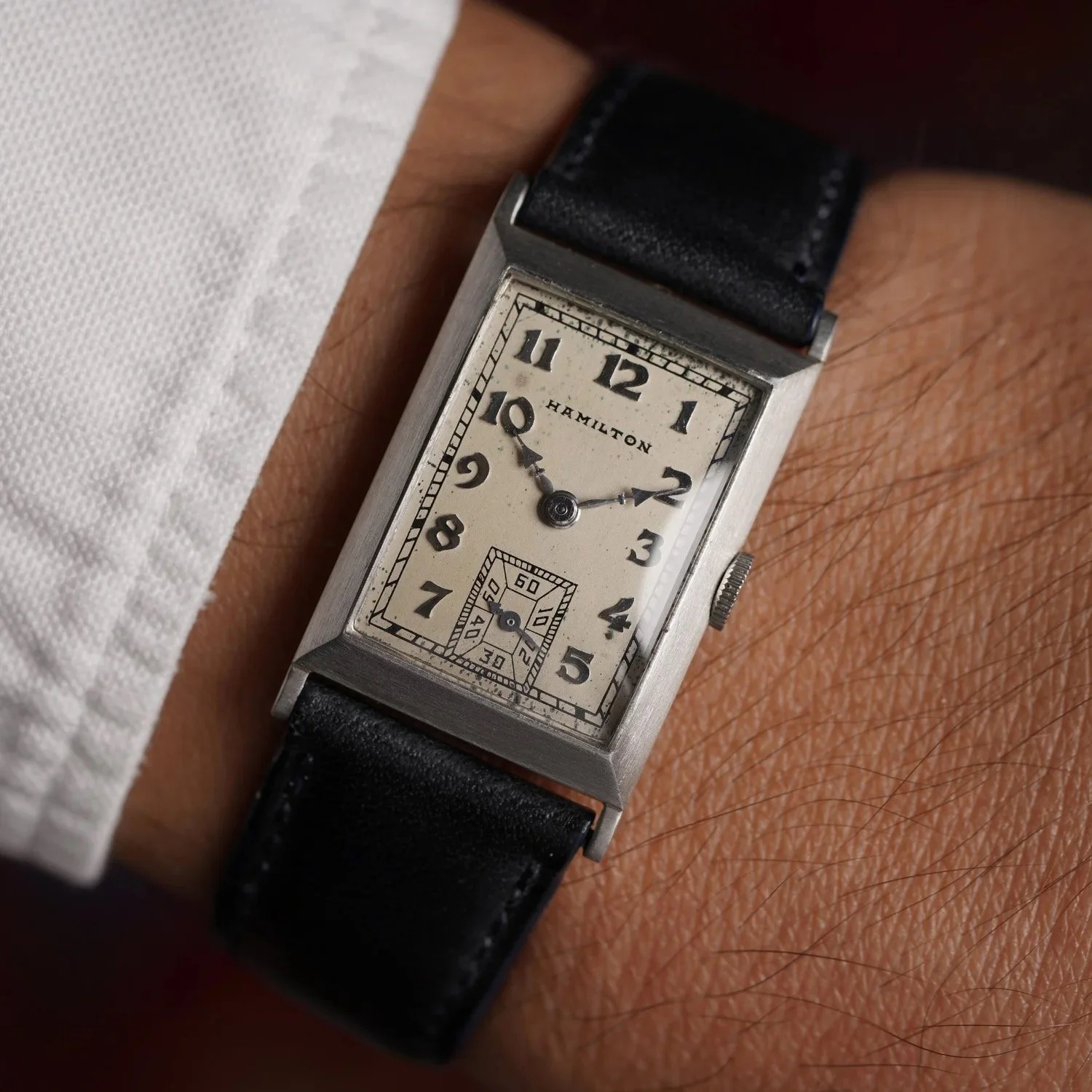 Vintage Hamilton Tank in Platinum Unpolished