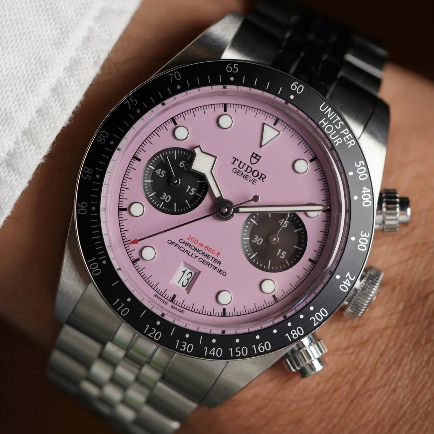 TUDOR Pink Black Bay Chrono M79360N-0019 Full Set Unpolished