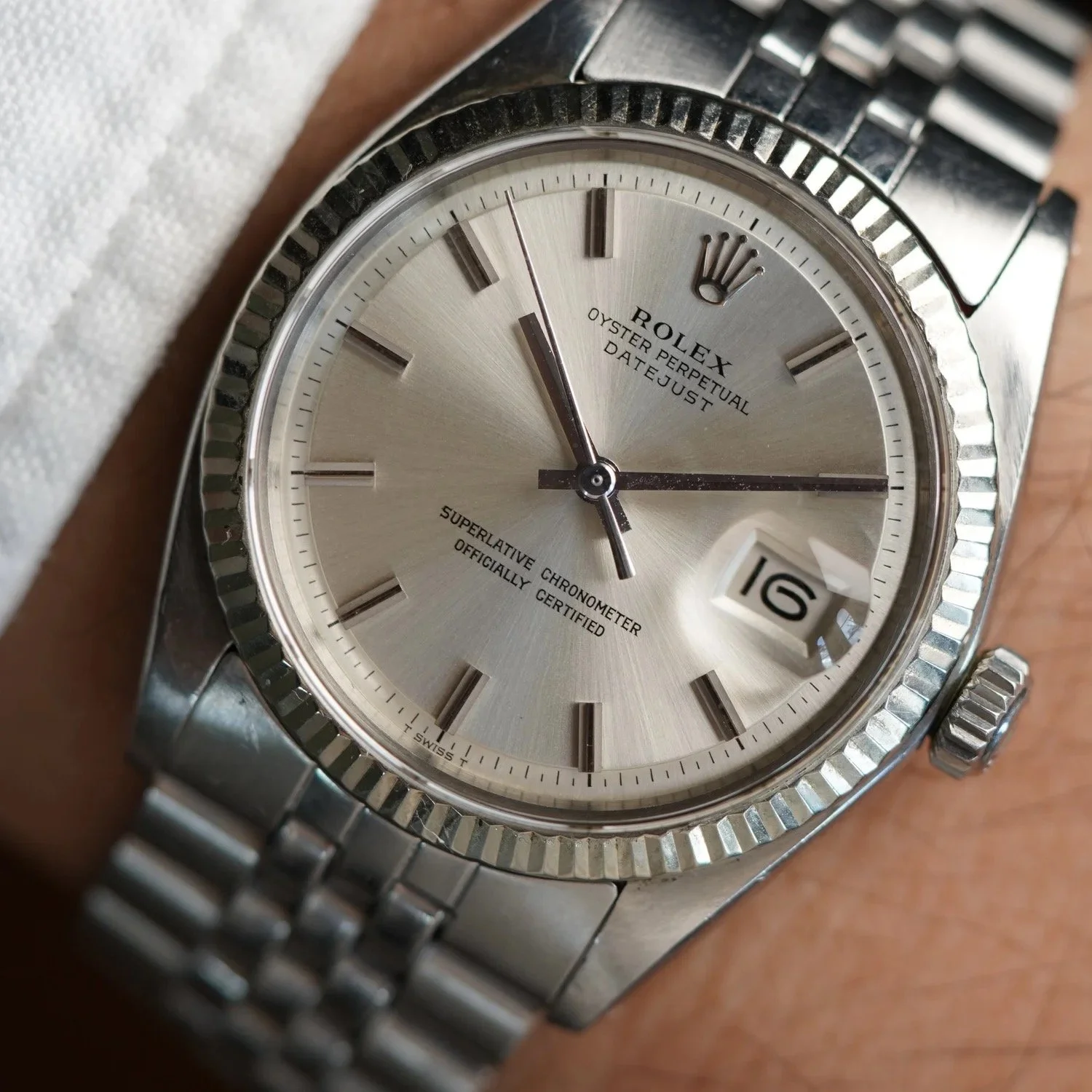 Rolex Non-Luminous Datejust Reference 1601 Unpolished