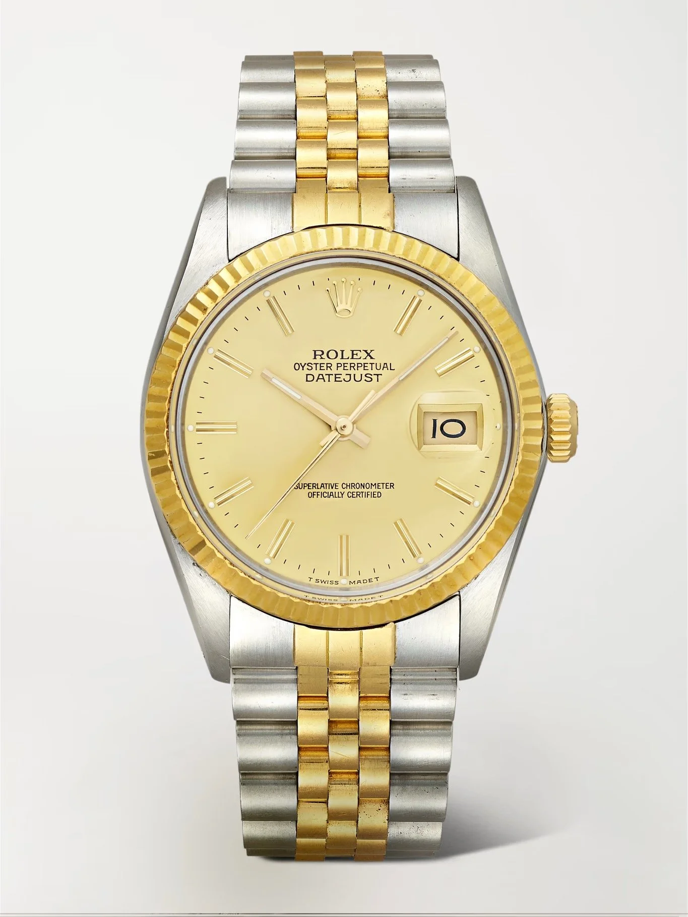 Rolex Two-Tone Champagne Datejust 16013 Unpolished