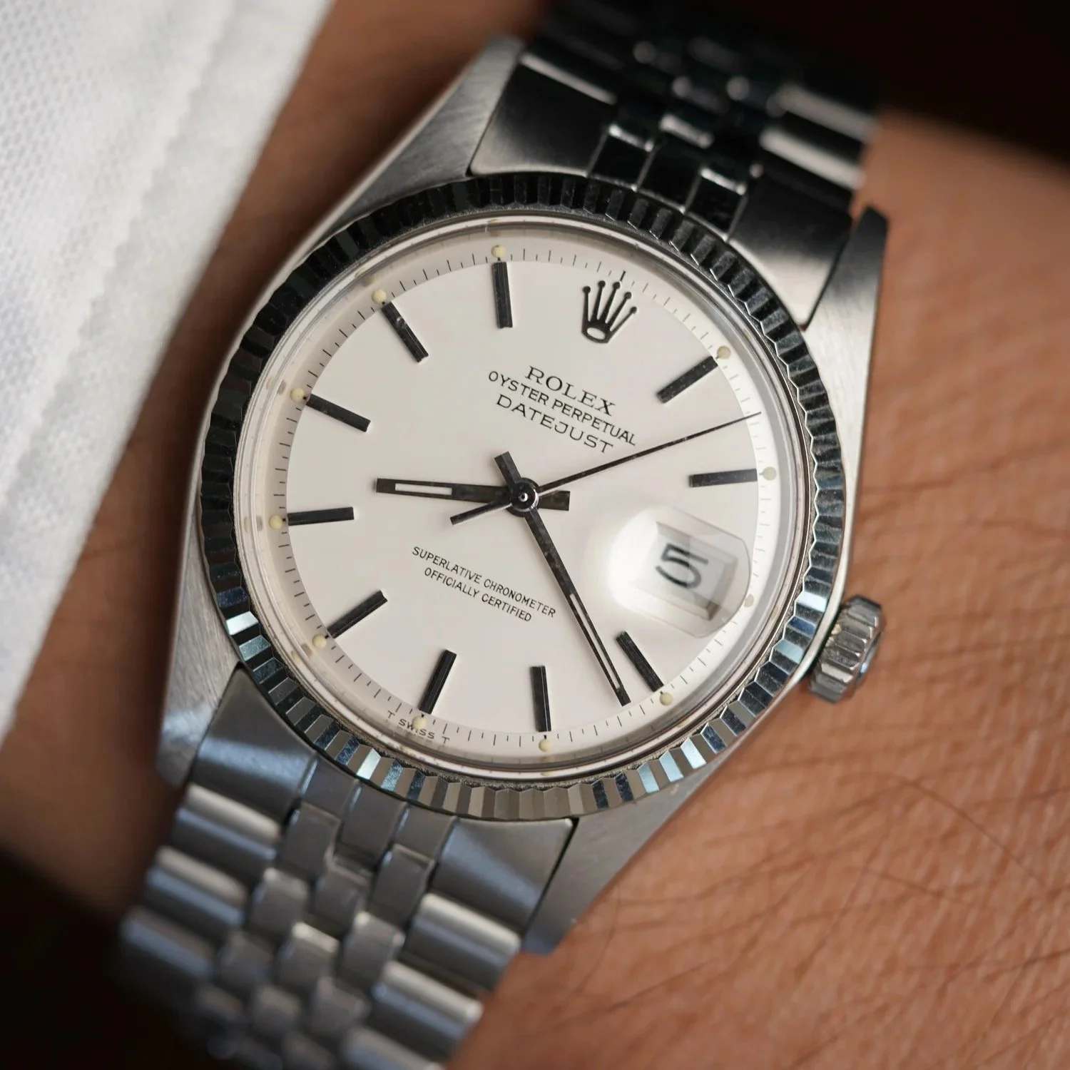 Rolex Silver Datejust Reference 1601 Full Set