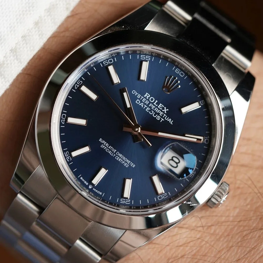 Rolex Datejust Blue Dial 126300 Full Set Unpolished
