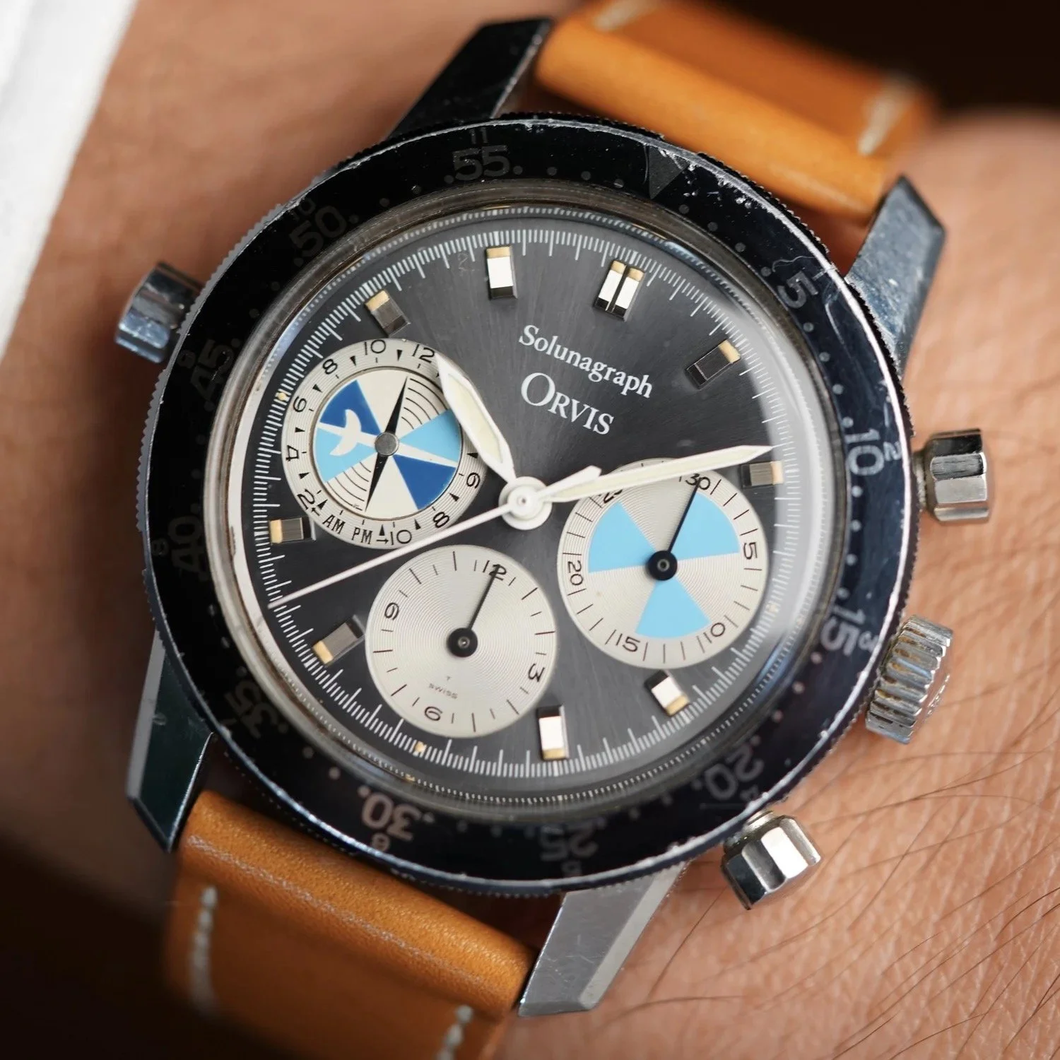 Orvis Solunagraph by Heuer Ref. 2446C Second Execution Unpolished