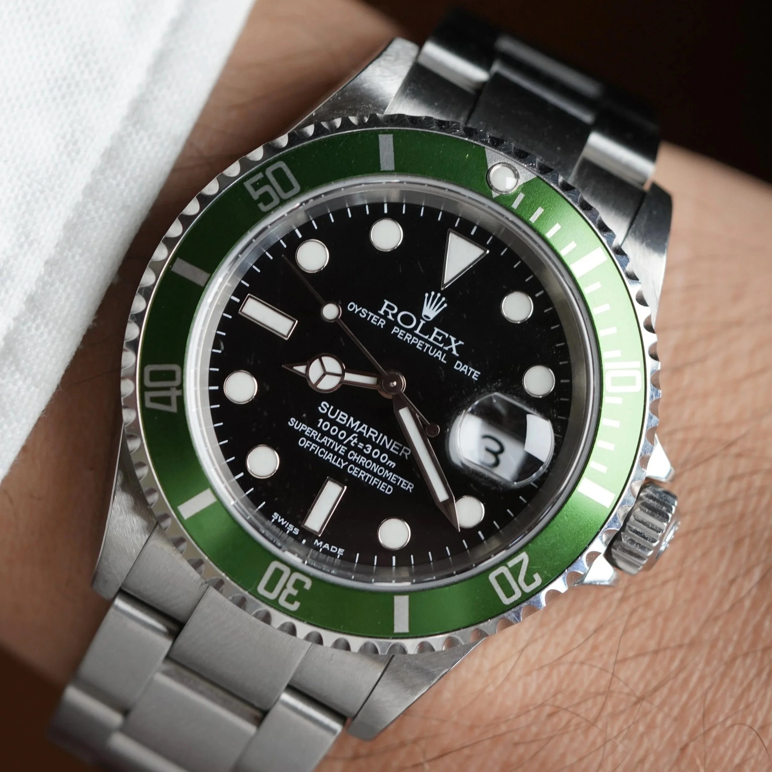 Rolex Flat Four Kermit Submariner Ref 16610 T Full Set