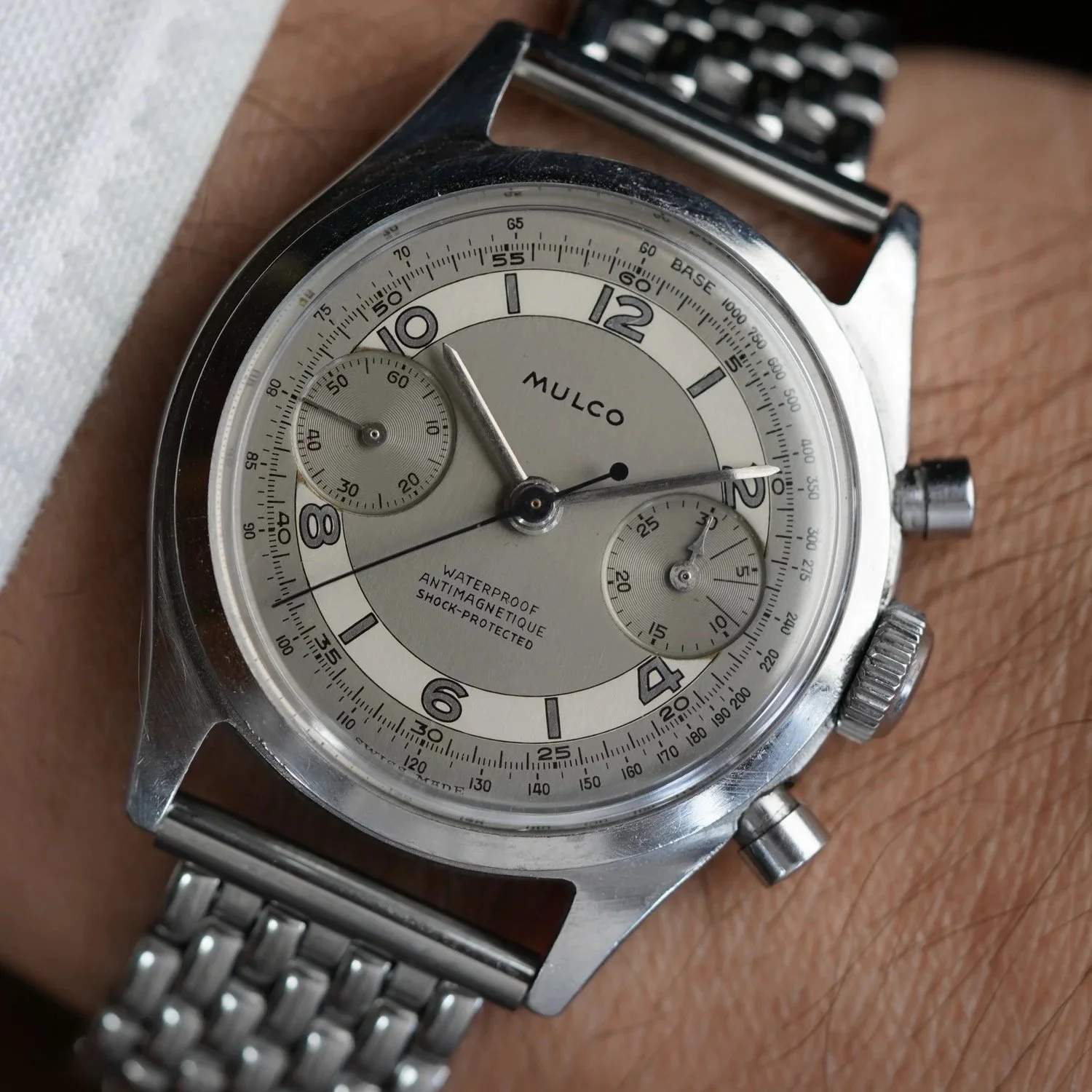 Mulco Non-Luminous Two-Tone Dial Chronograph in Stainless Steel