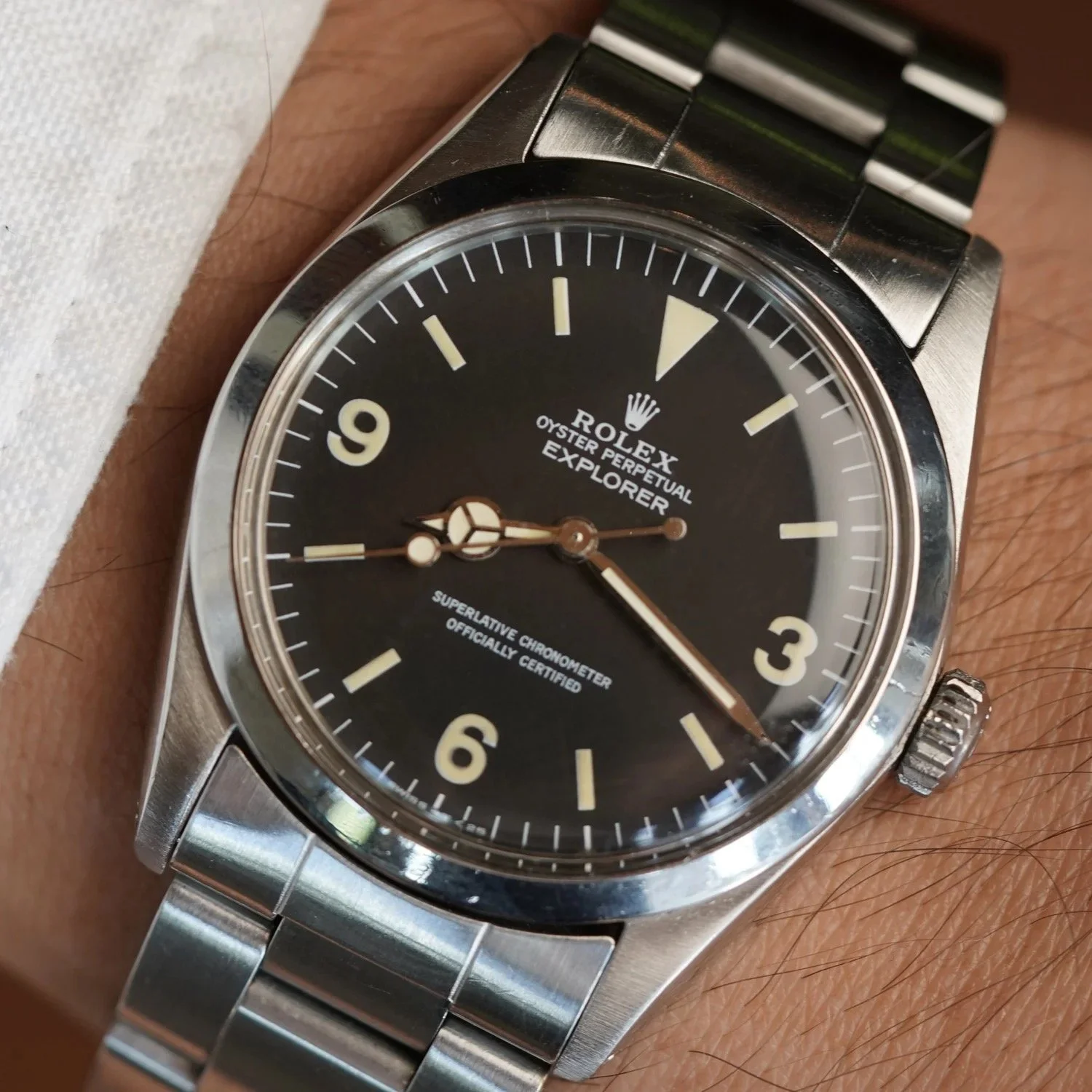 Rolex Explorer I Reference 1016 on Solid Link Bracelet