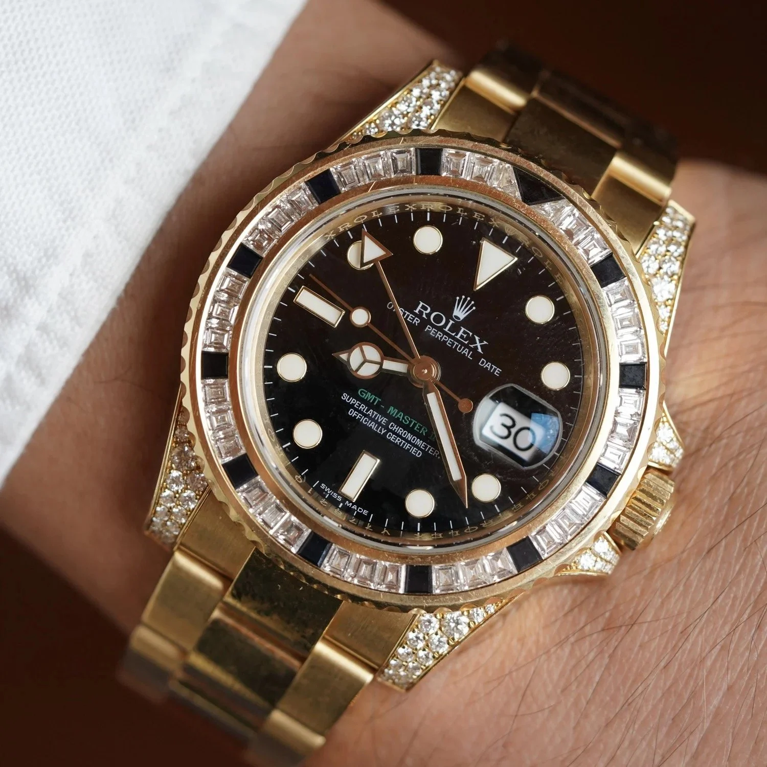 Drake Take Care Rolex GMT-Master II Ref 116758SANR in 18K YG Unpolished Full Set