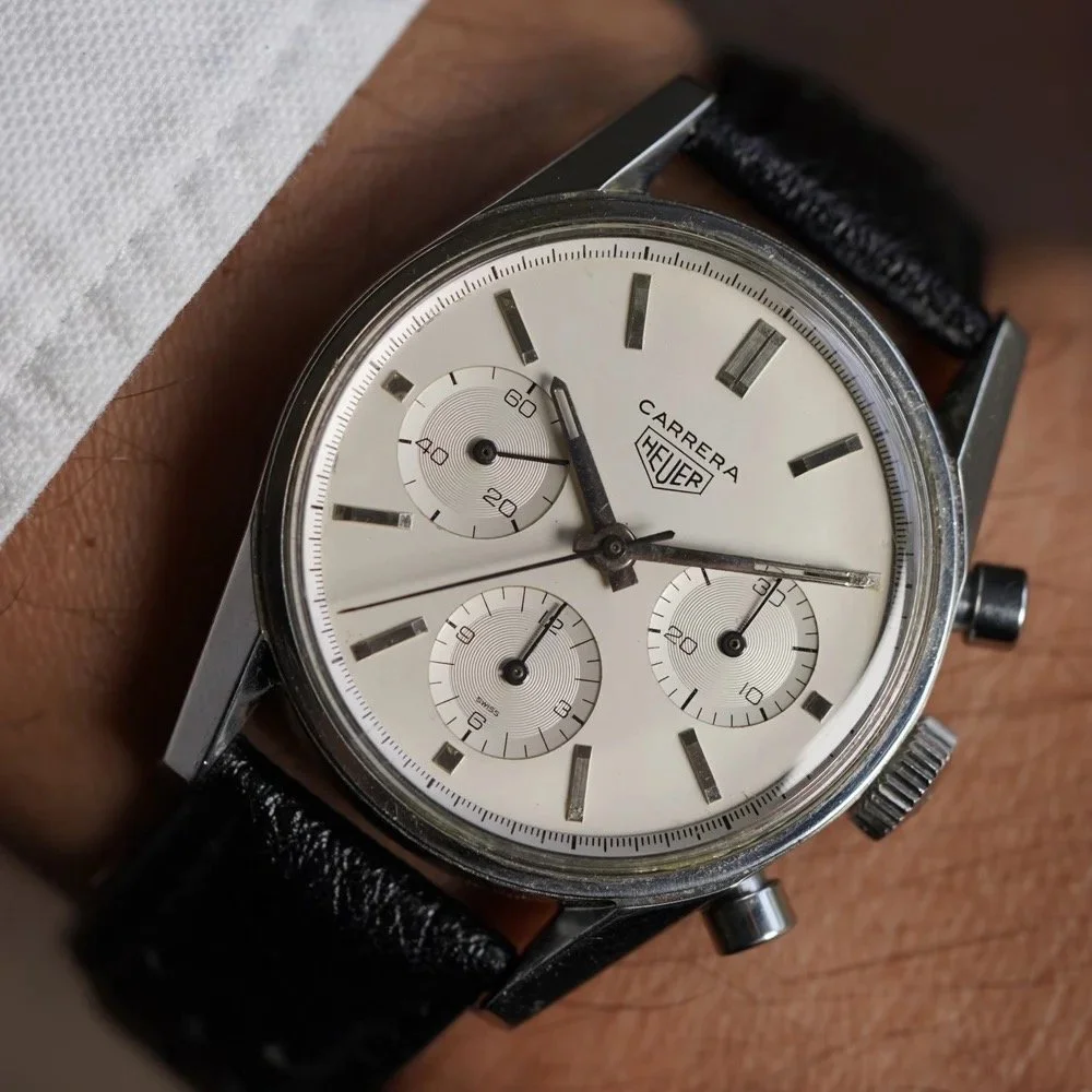 Heuer USS Whale Carrera Reference 2447S Eggshell Dial