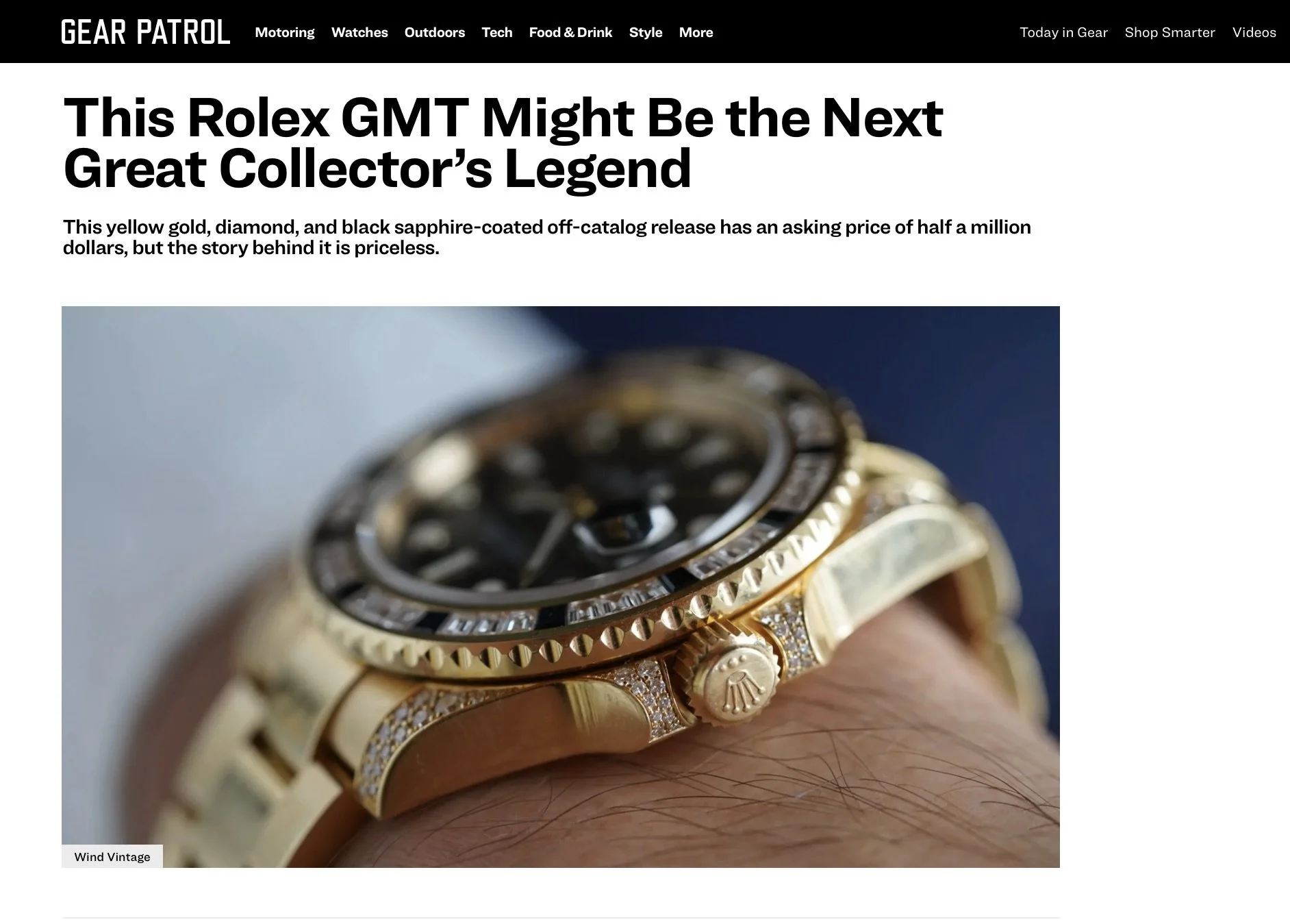 Gear Patrol: This Rolex GMT Might Be the Next Great Collector's Legend