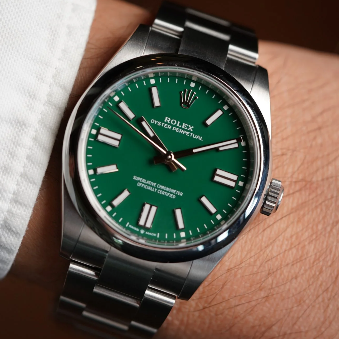 Rolex Green Dial 41MM Oyster Perpetual Reference 134300 Full Set New