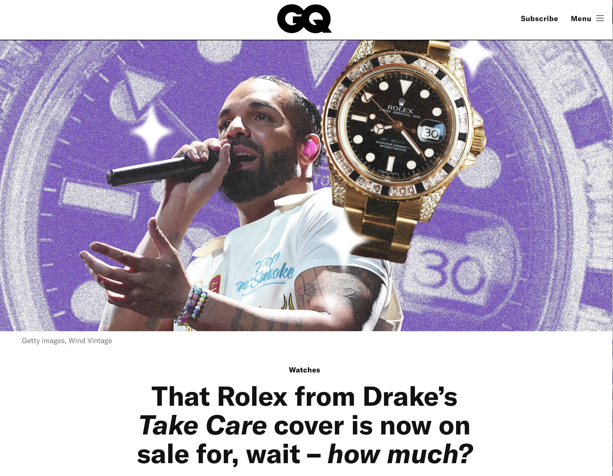 GQ: That Rolex From Drake’s Take Care Cover Is Now For Sale 