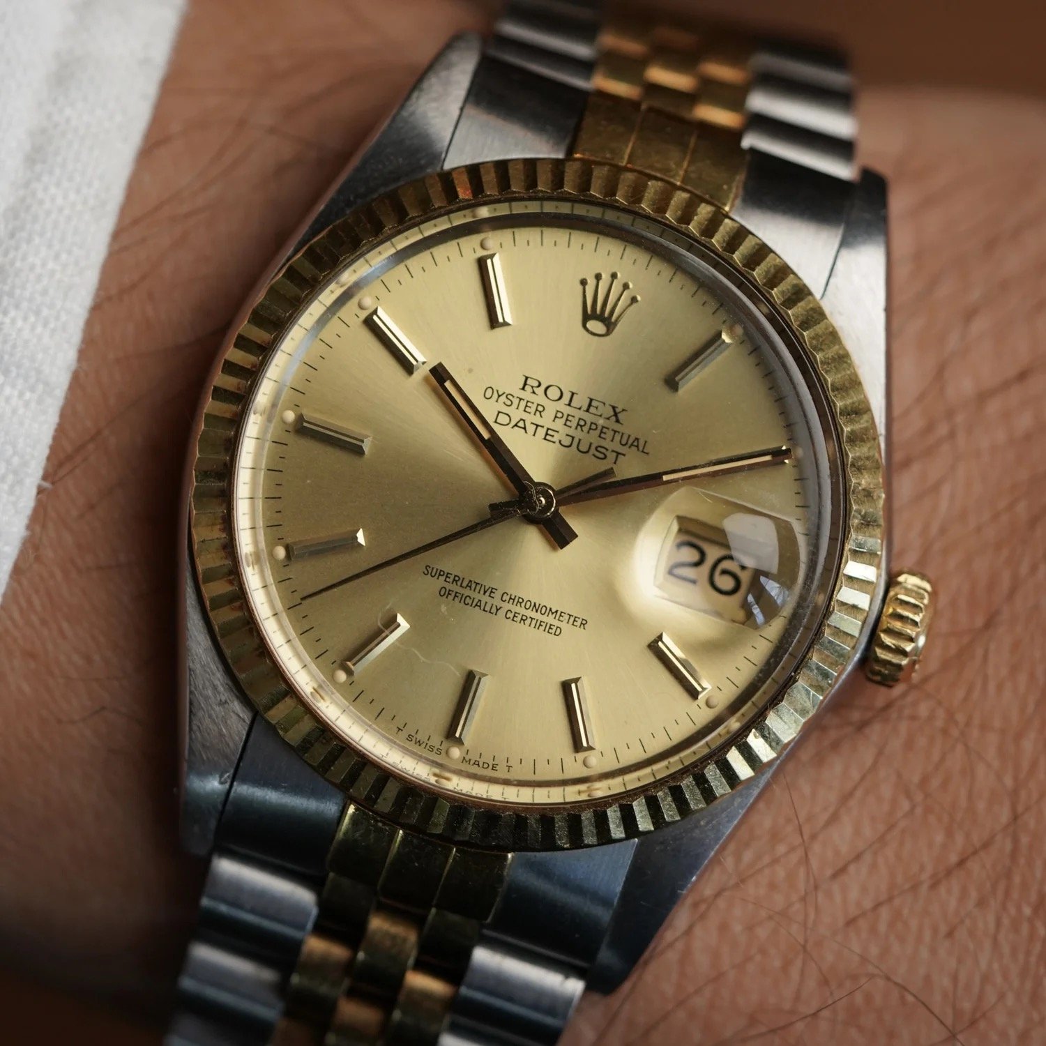 Rolex Two-Tone Datejust Ref 16013 Unpolished