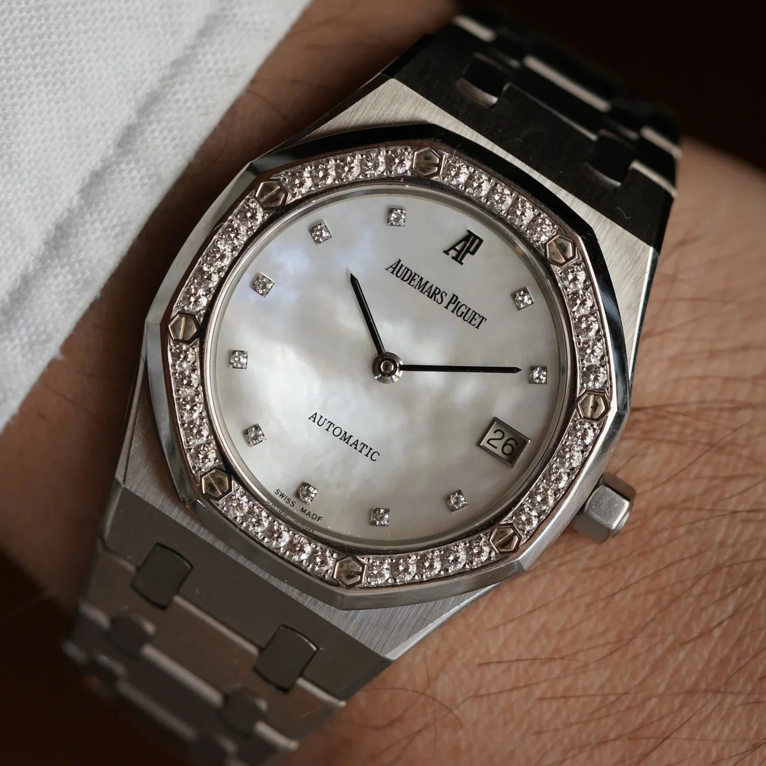 Audemars Piguet Royal Oak 14813BC in White Gold with Diamond Bezel