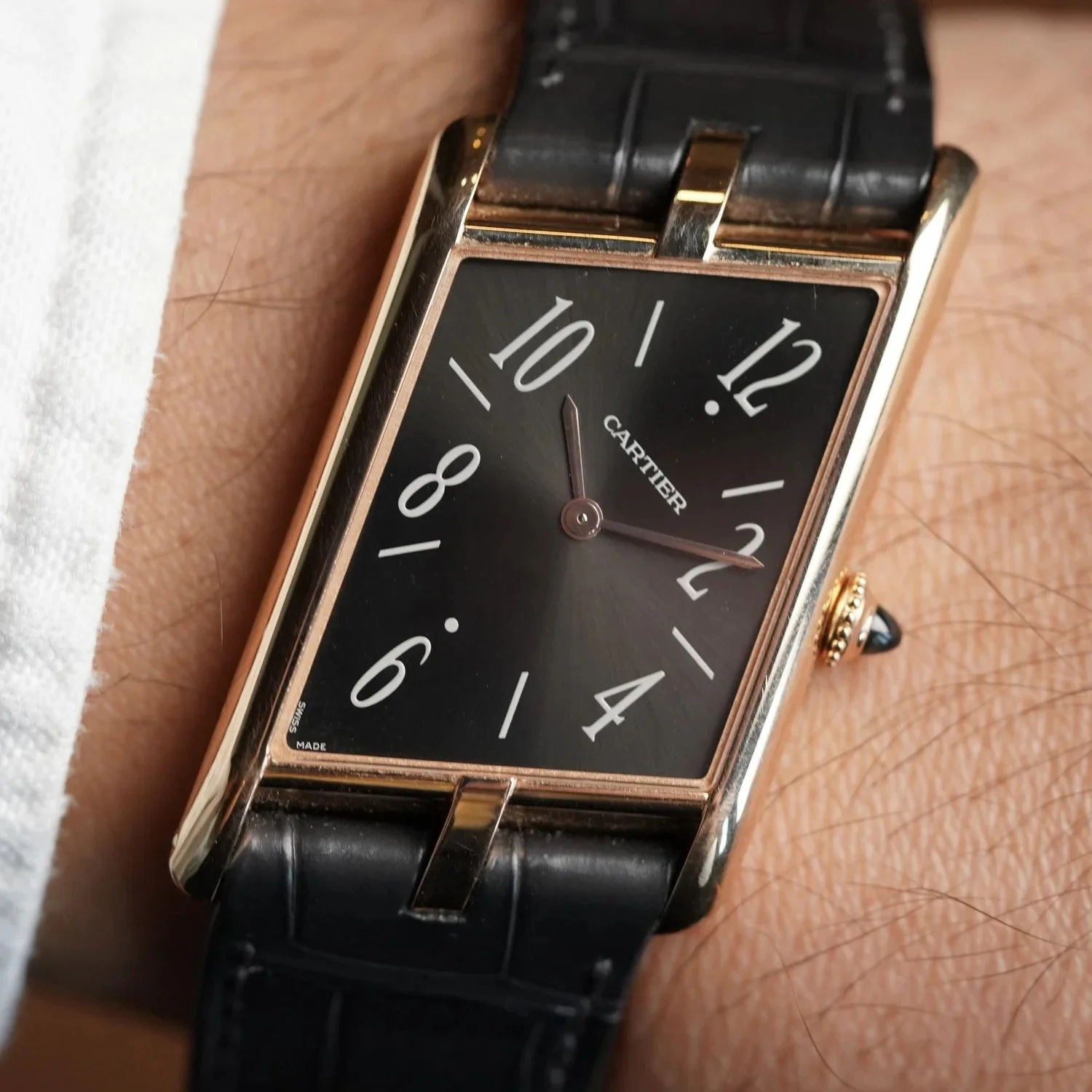 Cartier Tank Asymétrique WGTA0043 in 18k Rose Gold Unpolished w/ Box and Papers