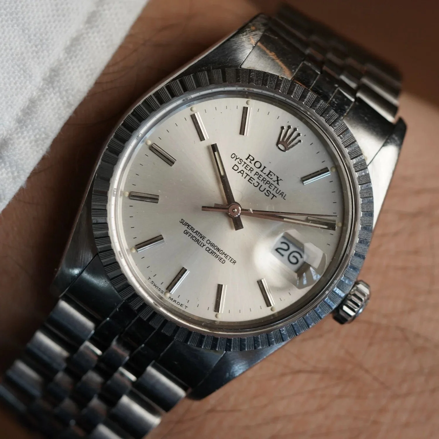 Rolex Silver Dial Datejust Ref. 16030 with Unpolished