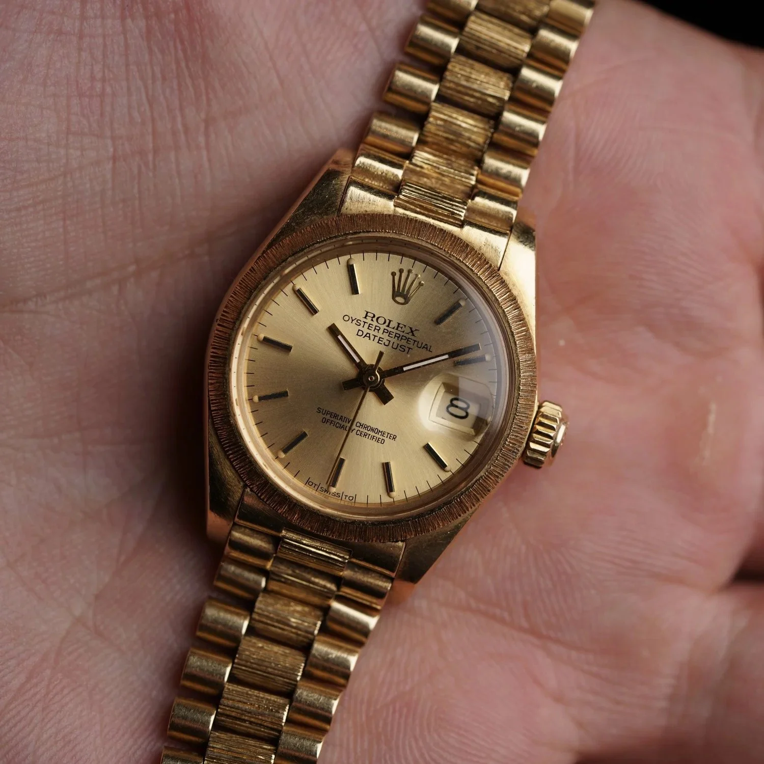 Rolex 26mm Bark Datejust Reference 6927 in 18K YG Unpolished