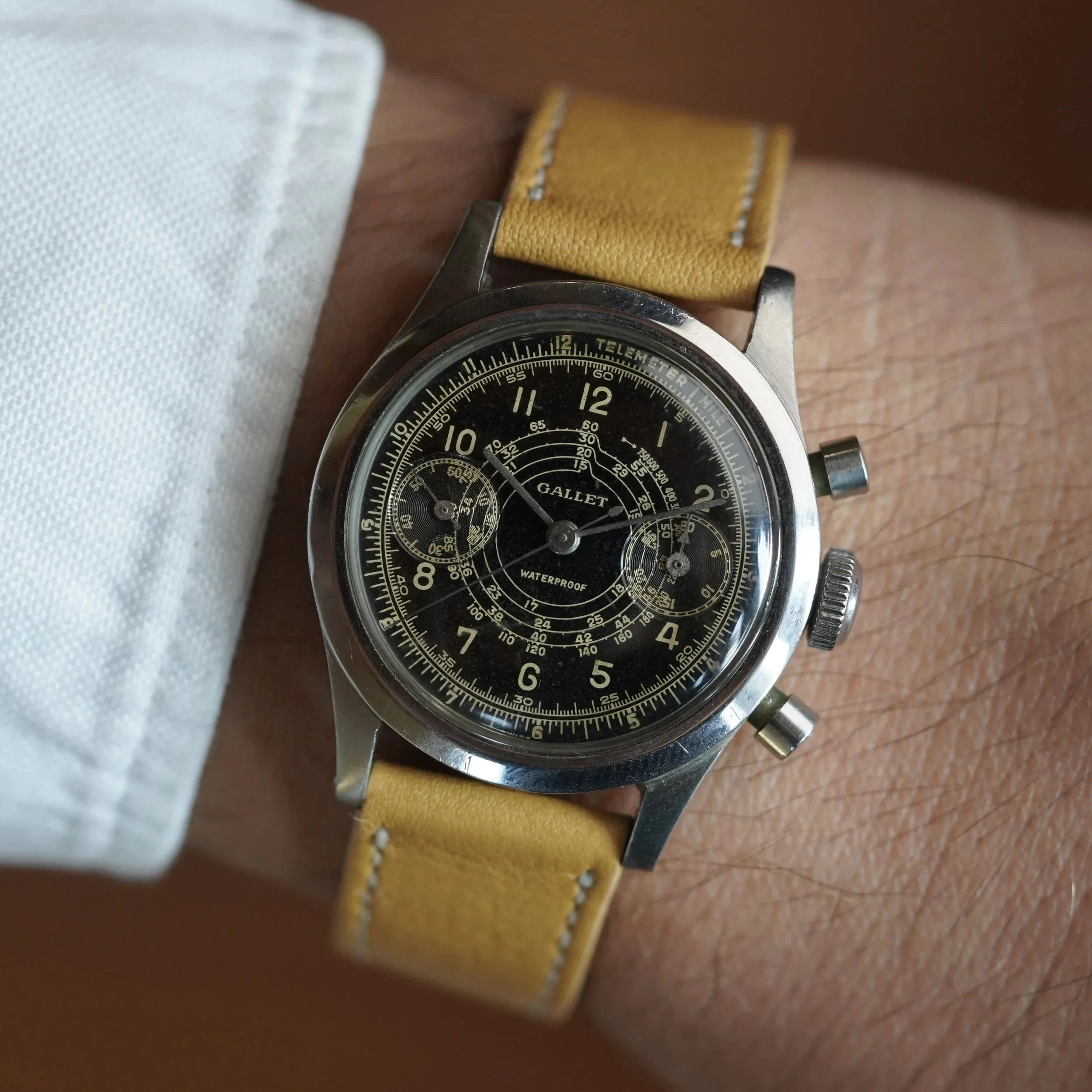 Gallet USMC Non-Luminous Clamshell Chronograph