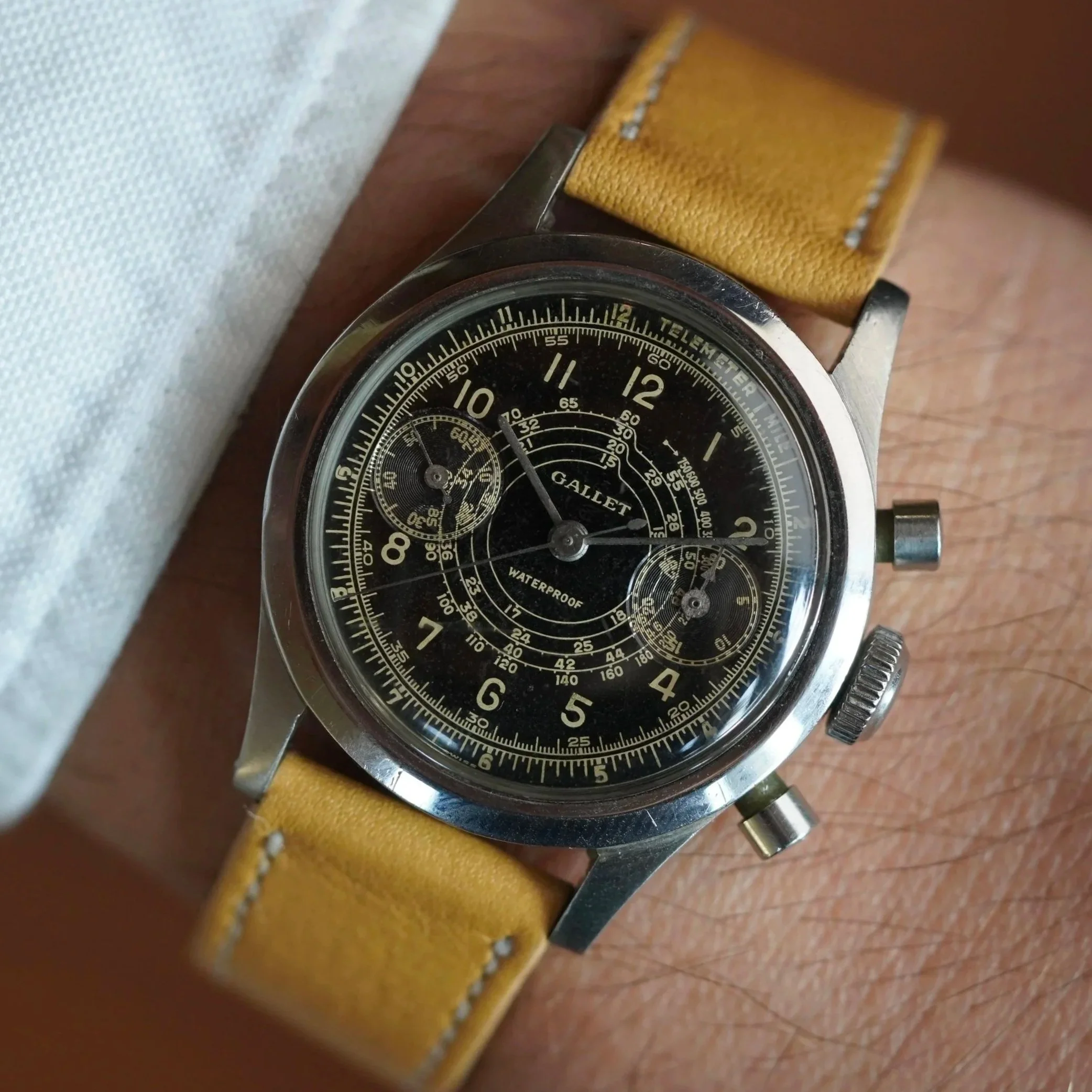 Gallet USMC Non-Luminous Clamshell Chronograph