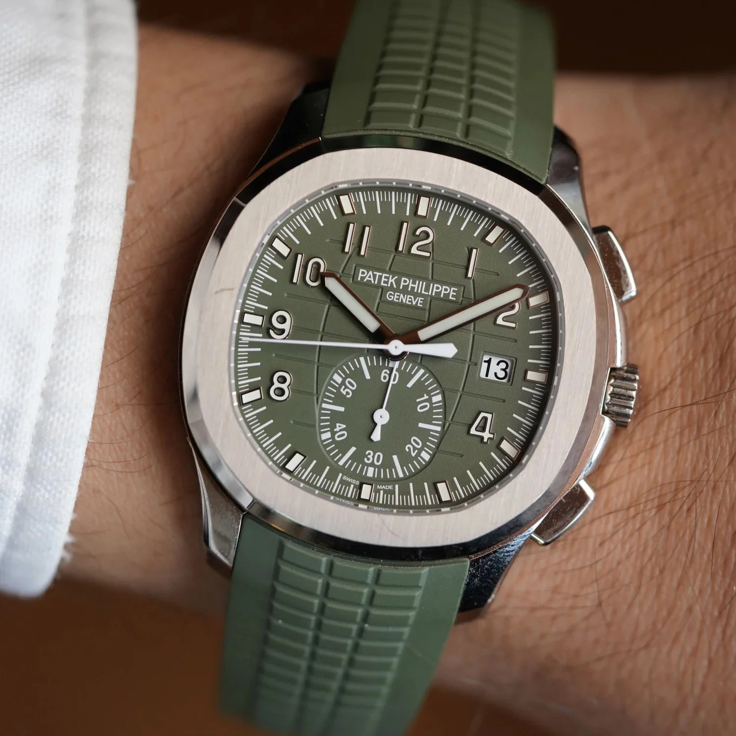Patek Philippe Aquanaut Reference 5968G-010 in 18K WG Unpolished Full Set
