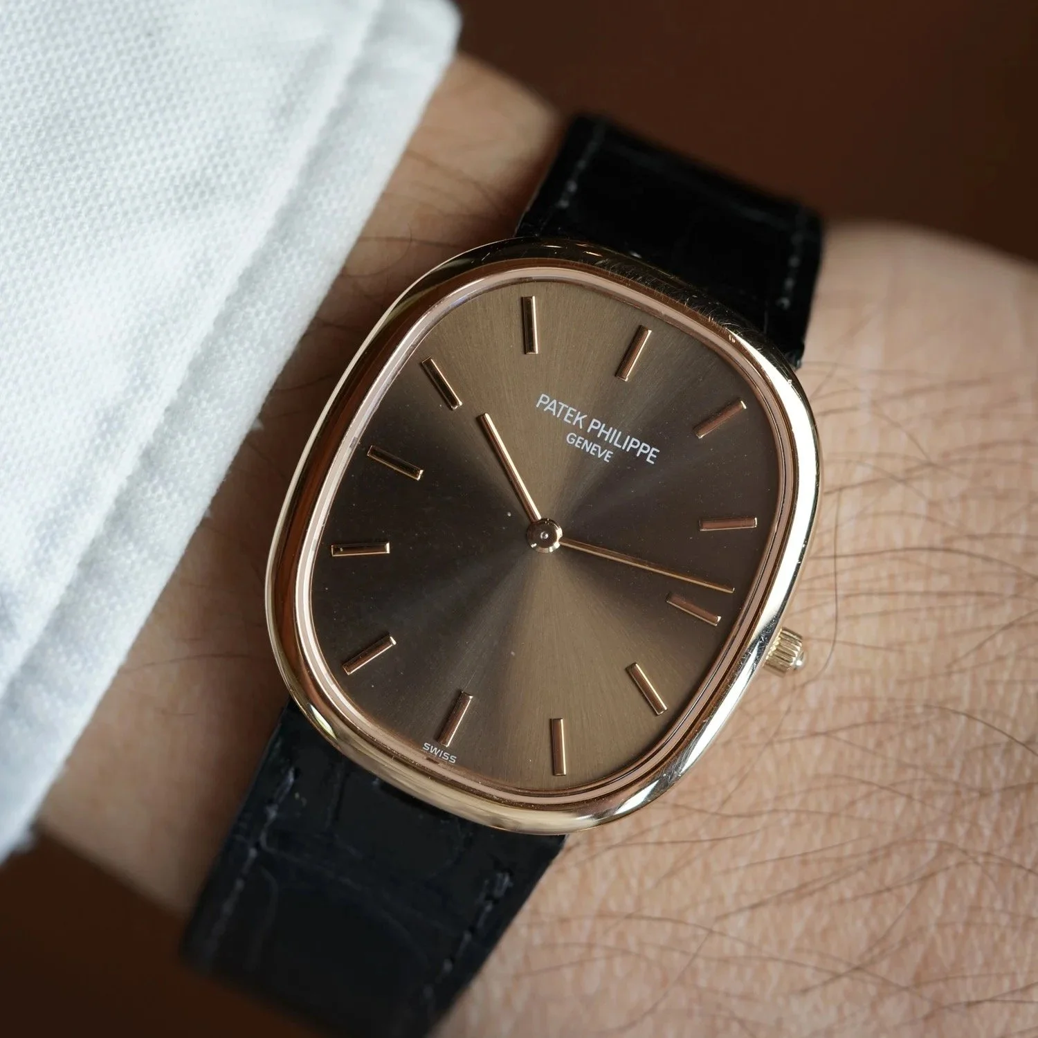 Patek Philippe Ellipse Reference 3738/100R-001 in 18K Rose Gold Unpolished with Papers &amp; Earlier Box