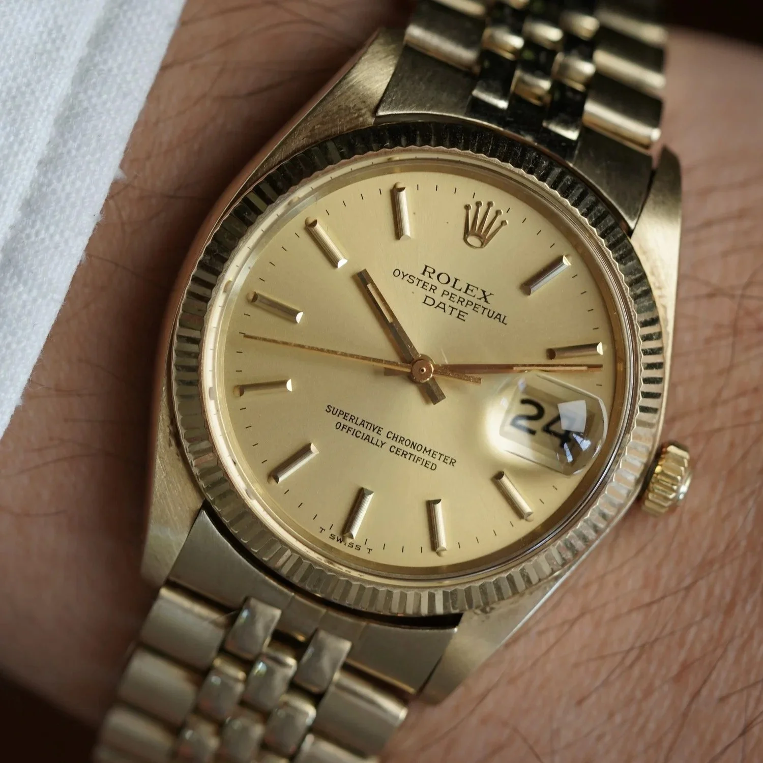 Rolex Date Reference 1503 In 14K Yellow Gold w/ Box