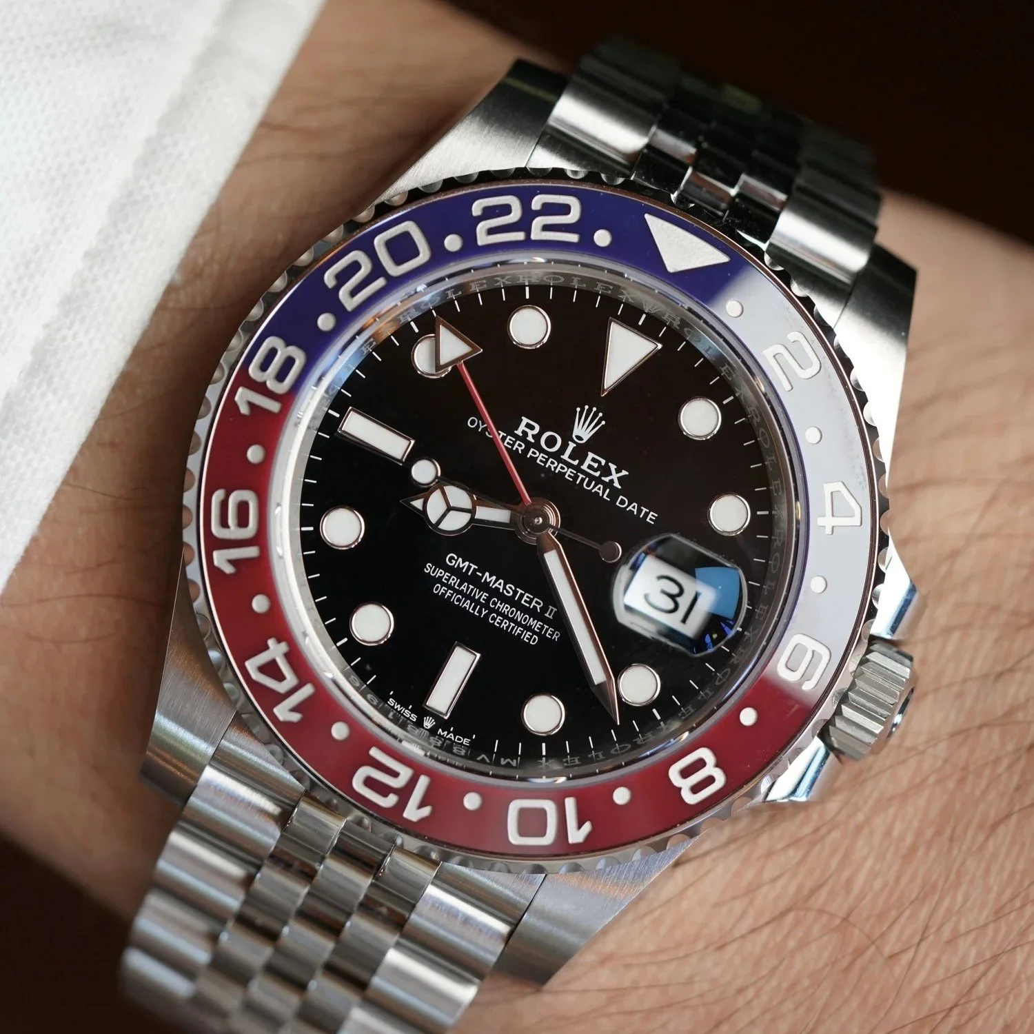 Rolex Pepsi GMT-Master II Reference 126710BLRO on Jubilee Bracelet Full Set Brand New