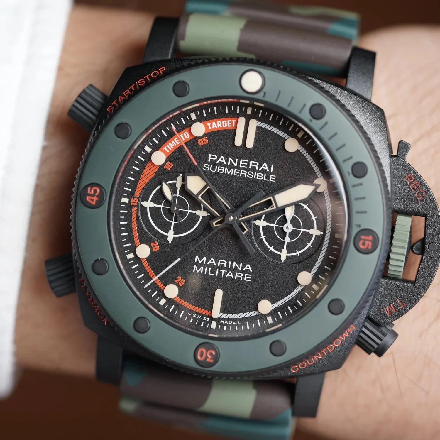 Panerai PAM01238 “Forze Speciali” Flyback Chronograph Full Set w/ Extra Strap New