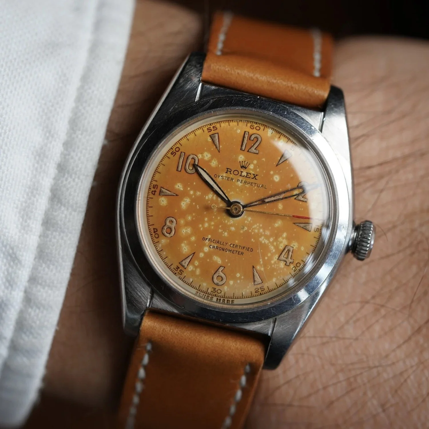 Rolex Oyster Perpetual Bubbleback Reference 5050 Tropical Dial Unpolished