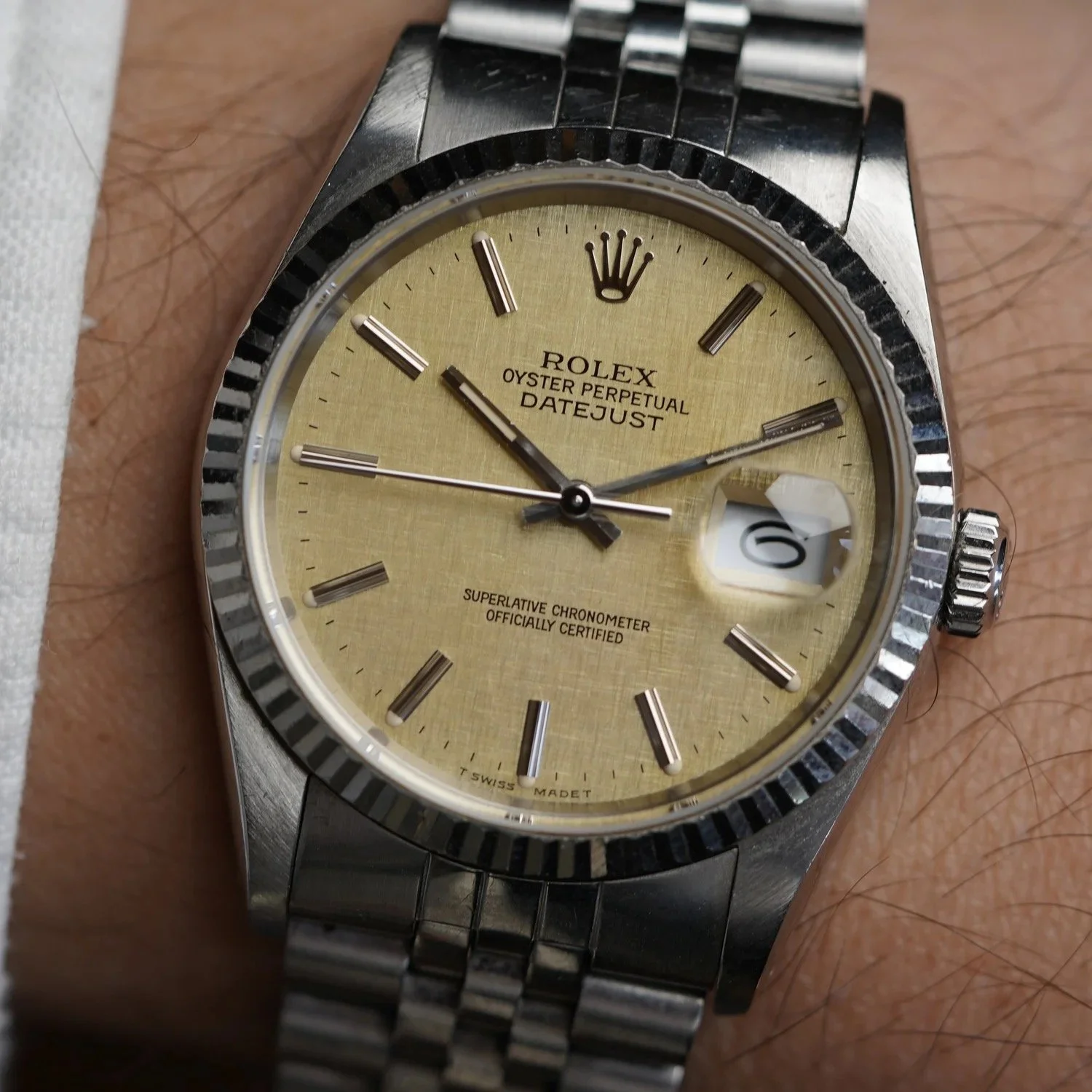Rolex Datejust Ref. 16234 Warm Linen Dial Unpolished