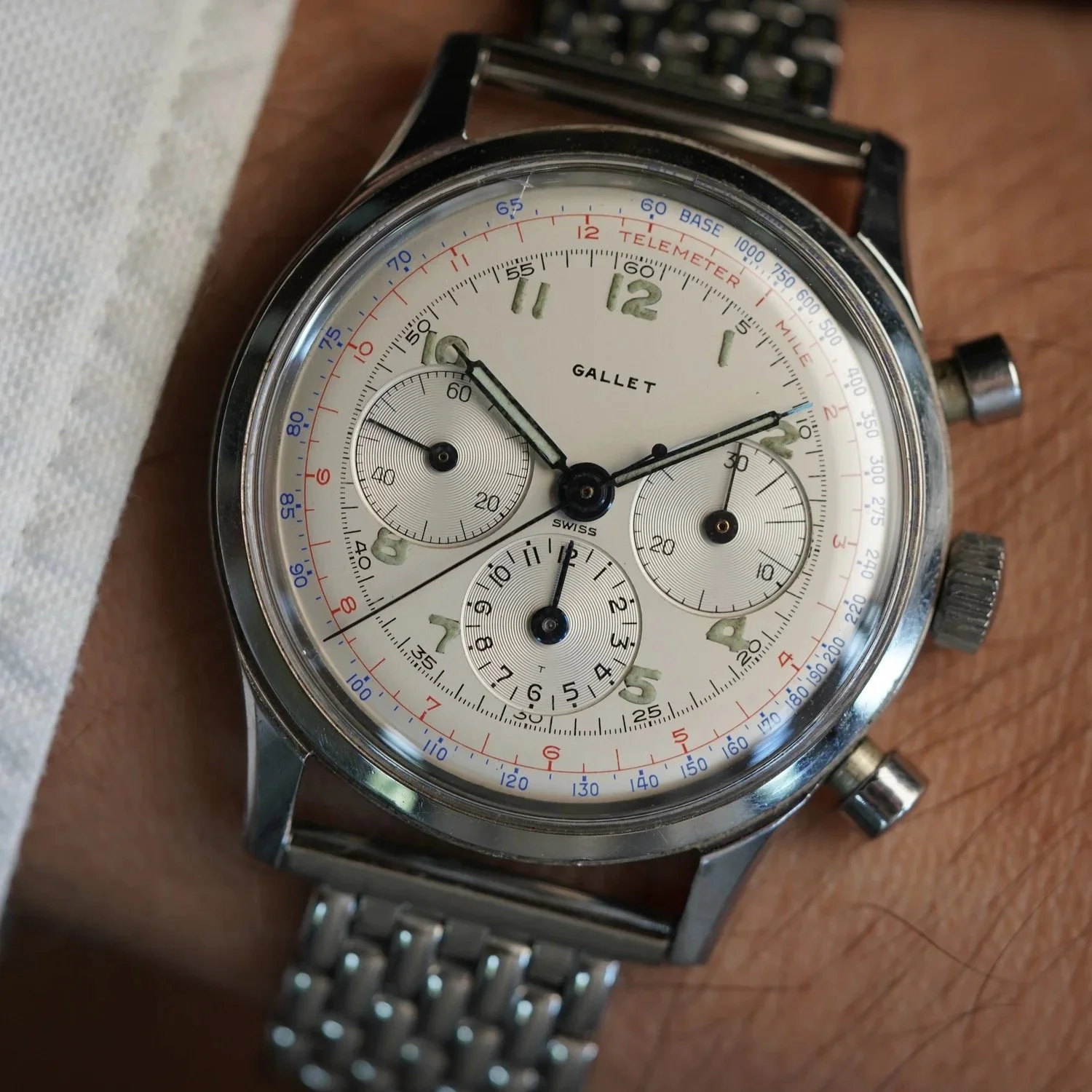 Gallet MultiChron 12 Silver Luminous Dial Unpolished