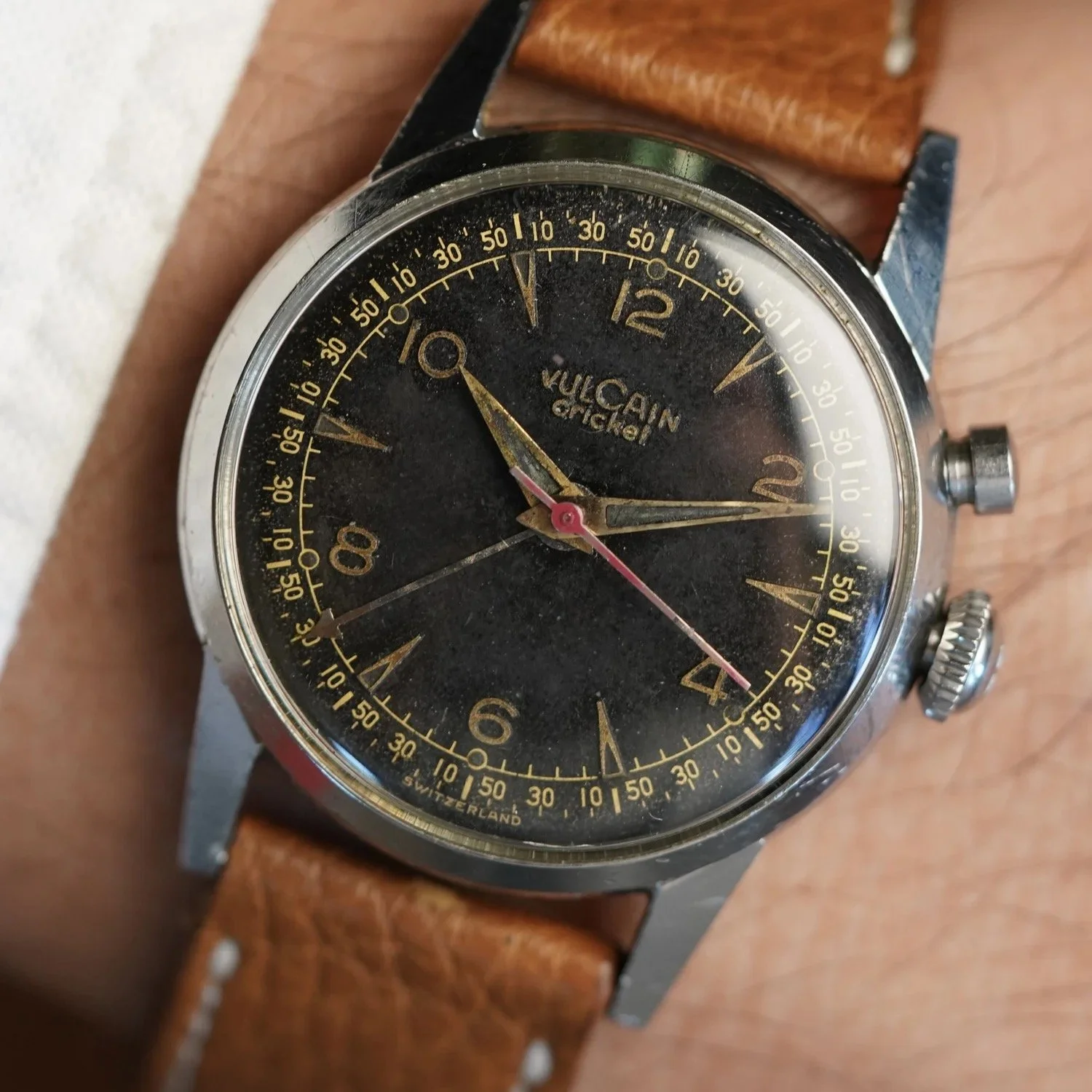 Vulcain Black Dial Cricket Reference 303000 Unpolished