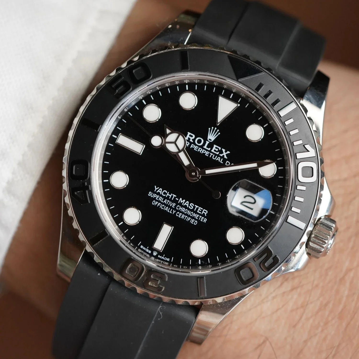 Rolex Yacht-Master 42 Ref 226659 in 18K White Gold Full Set Unpolished