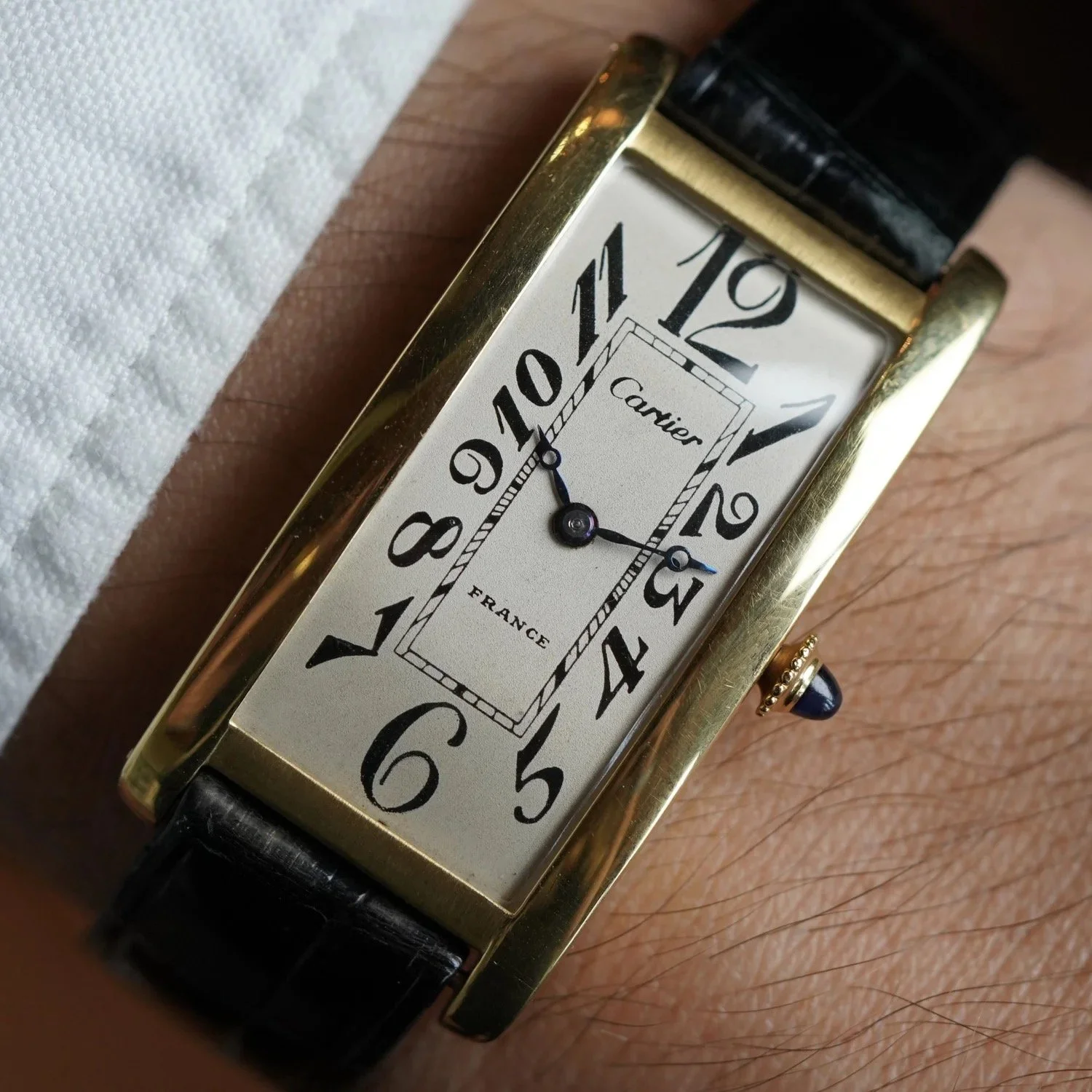 Cartier Tank Cintrée Exploding Breguet Numerals in 18K Yellow Gold