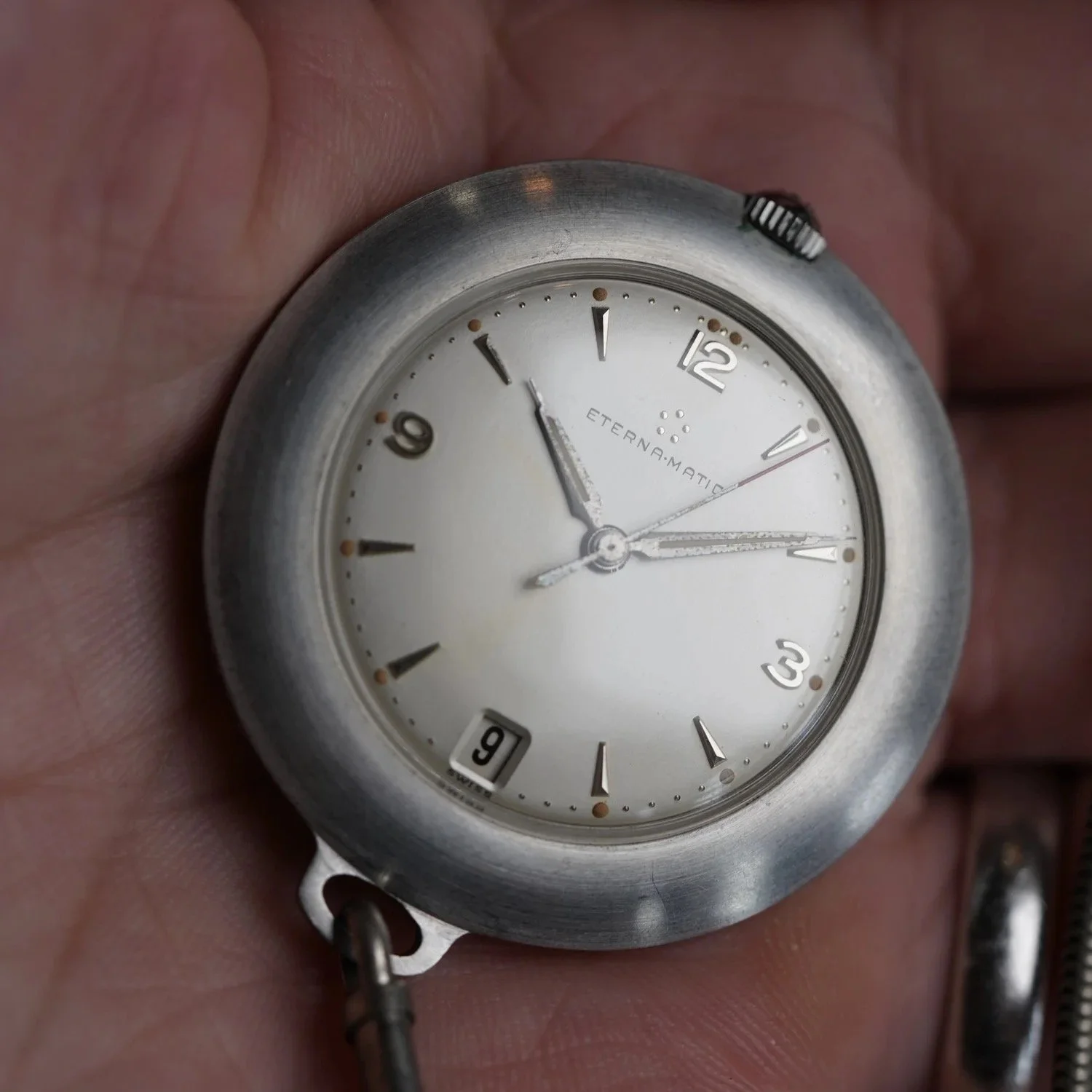 Eterna-Matic Golf Watch Stainless Steel Unpolished