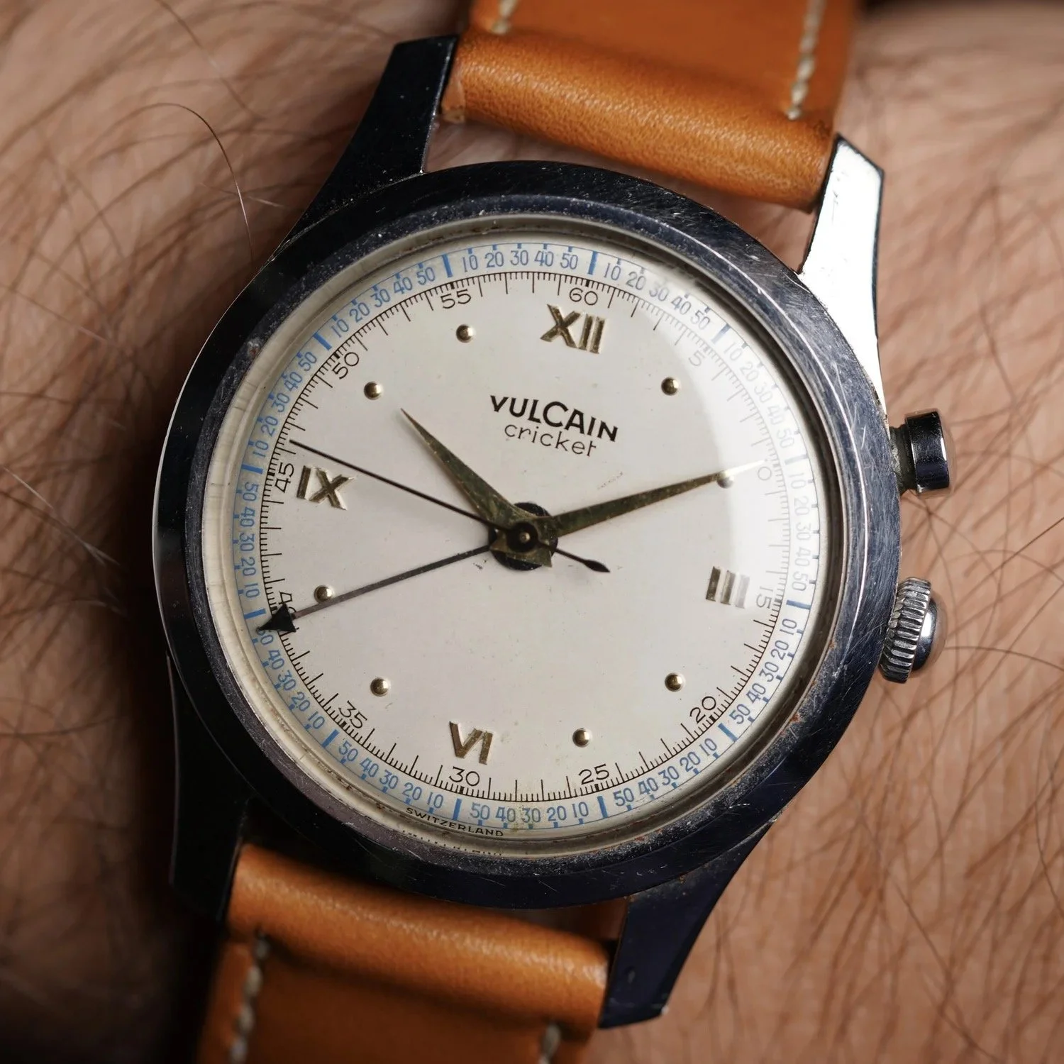 Vulcain Cricket Non-Luminous Roman Numeral Dial Unpolished