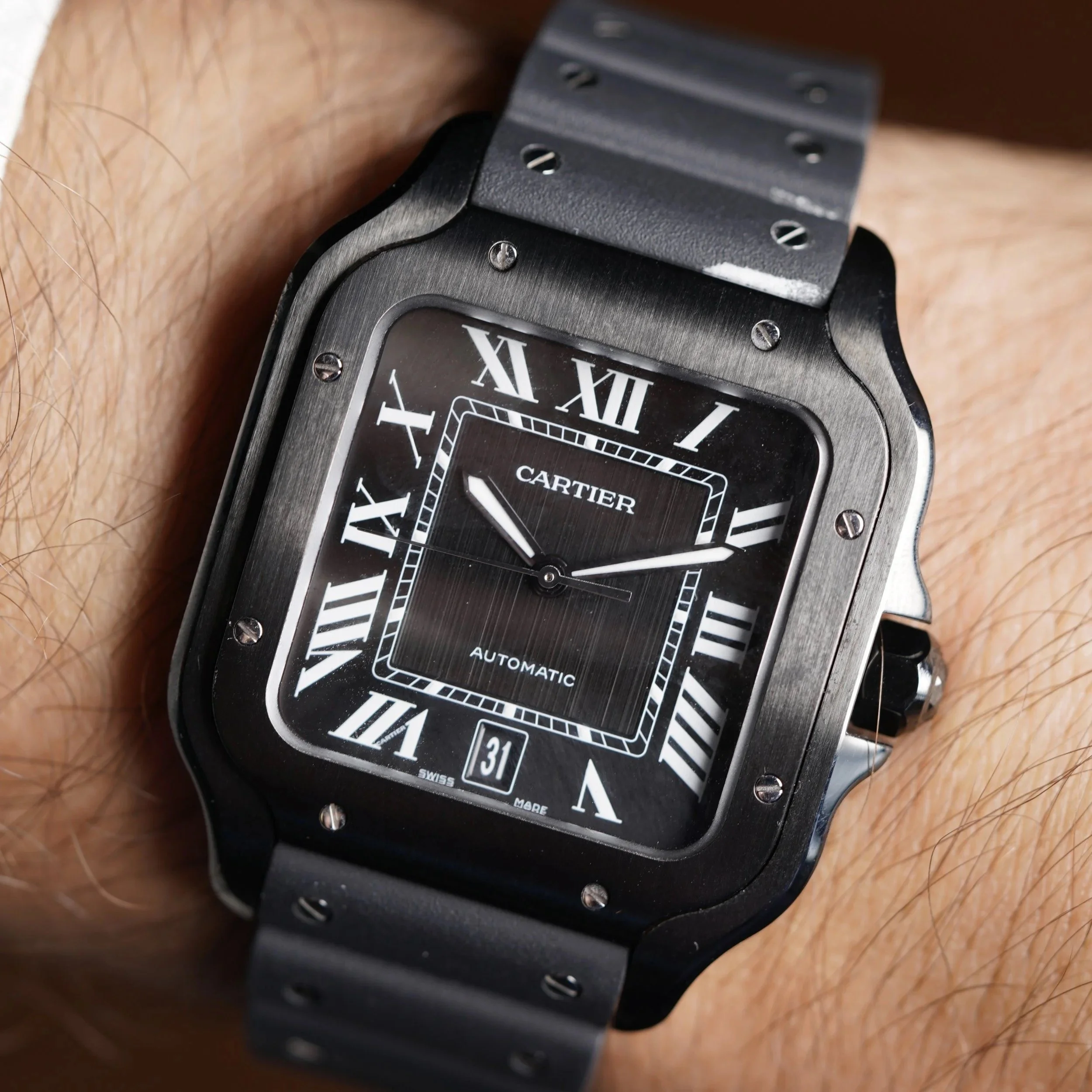 Cartier Santos De Cartier Ref.  WSSA0039 w/ Box and Papers Unpolished